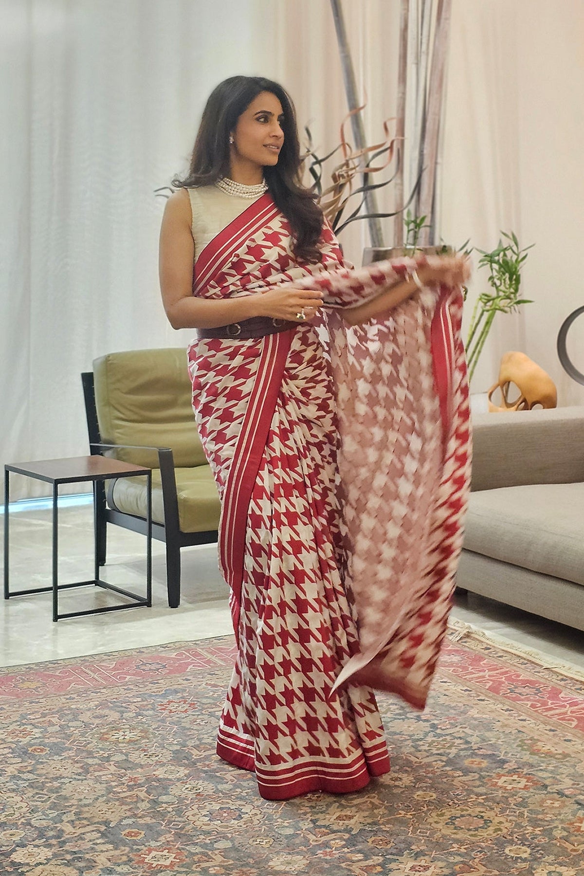 Deep Red Gerum Saree