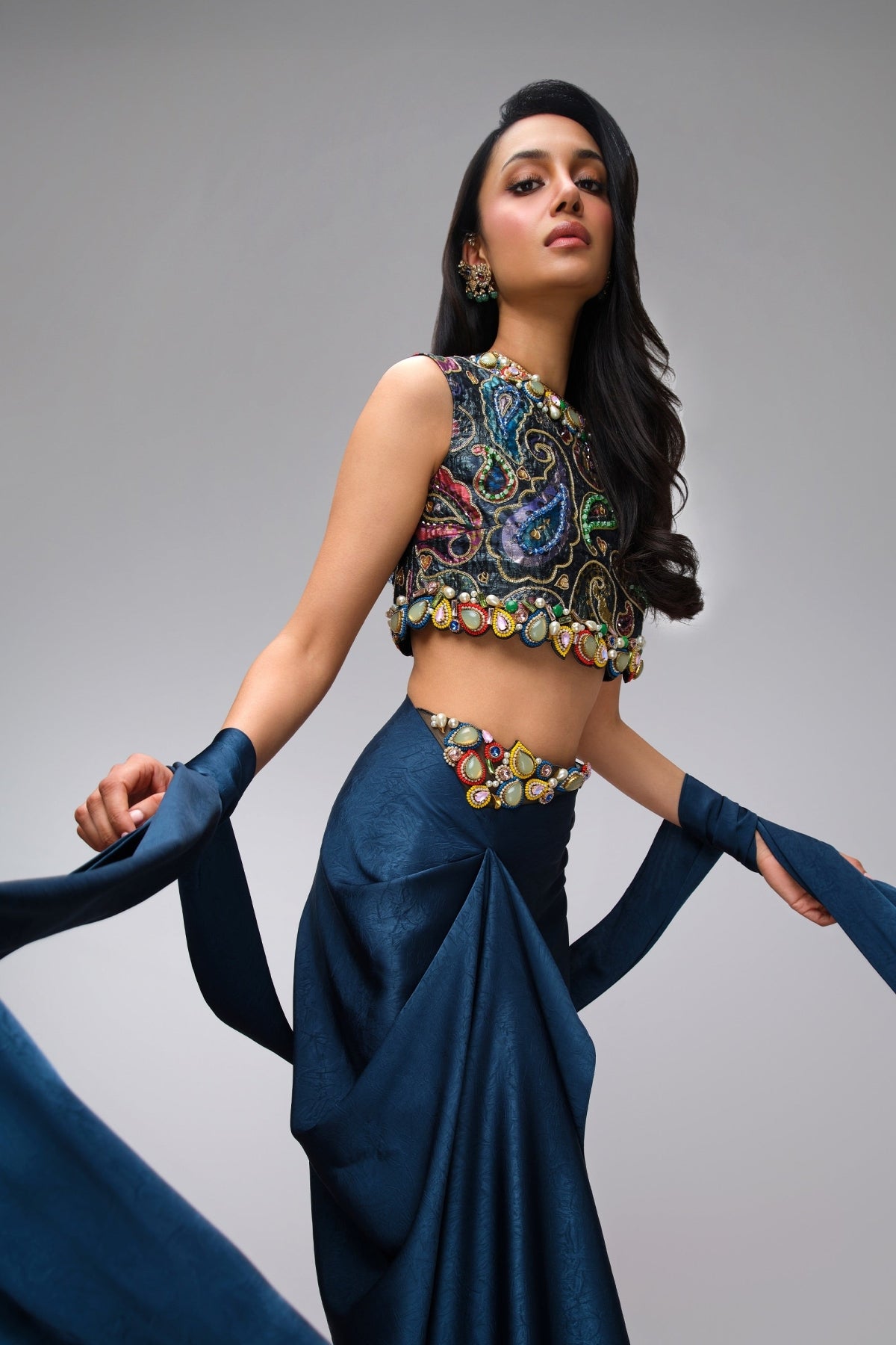 The Jewel Paisley draped skirt