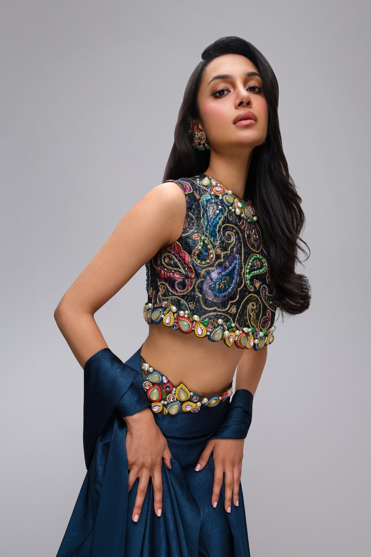 The Jewel Paisley draped skirt