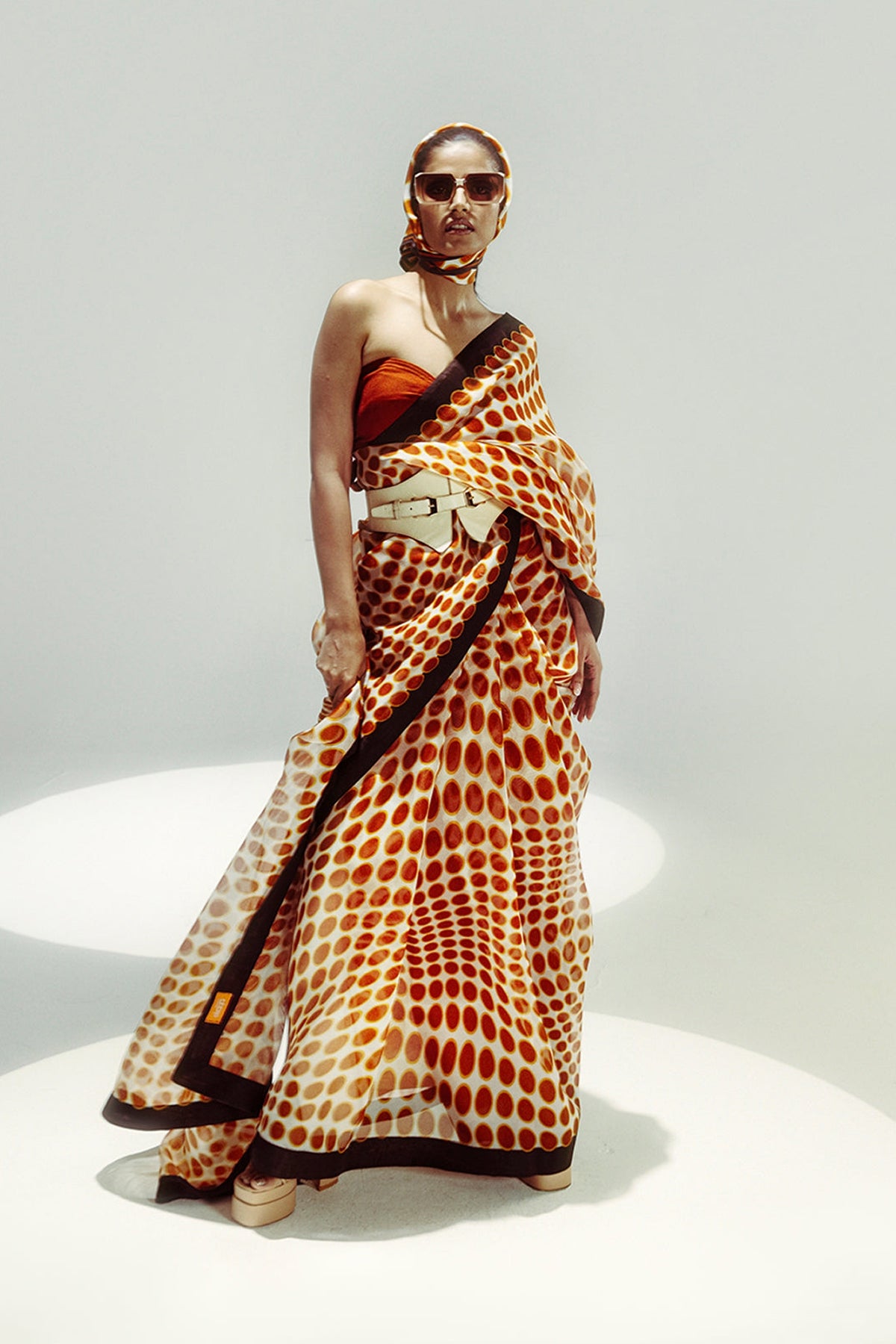 Ochre Poppy Saree