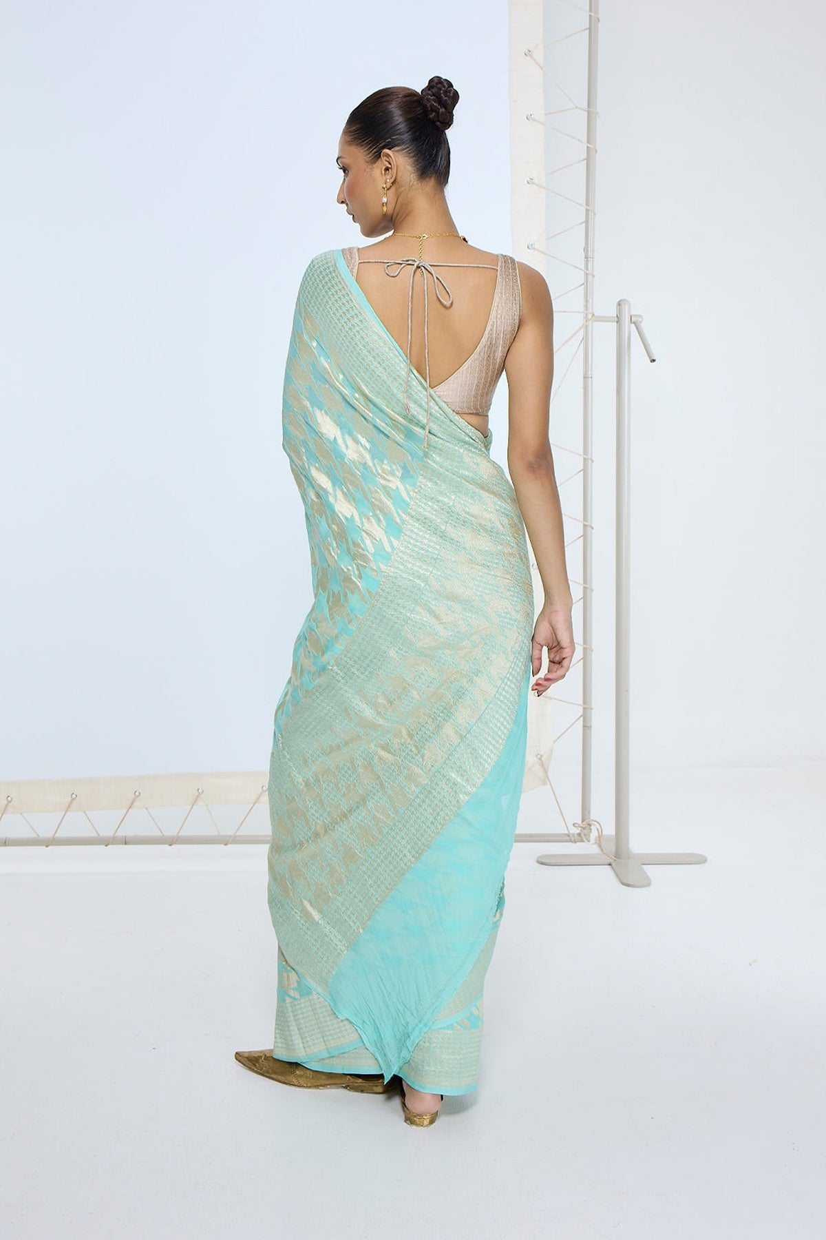 The Teal Blue Gerum Saree