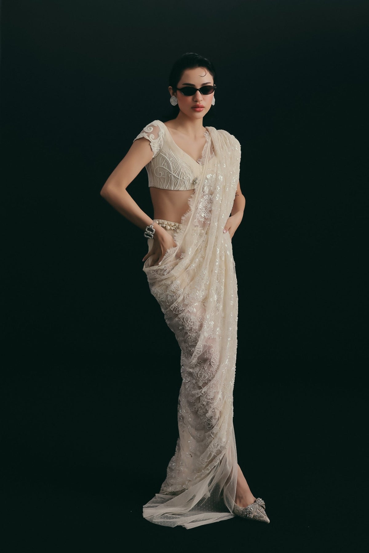 Tied with a bow Draped Sari