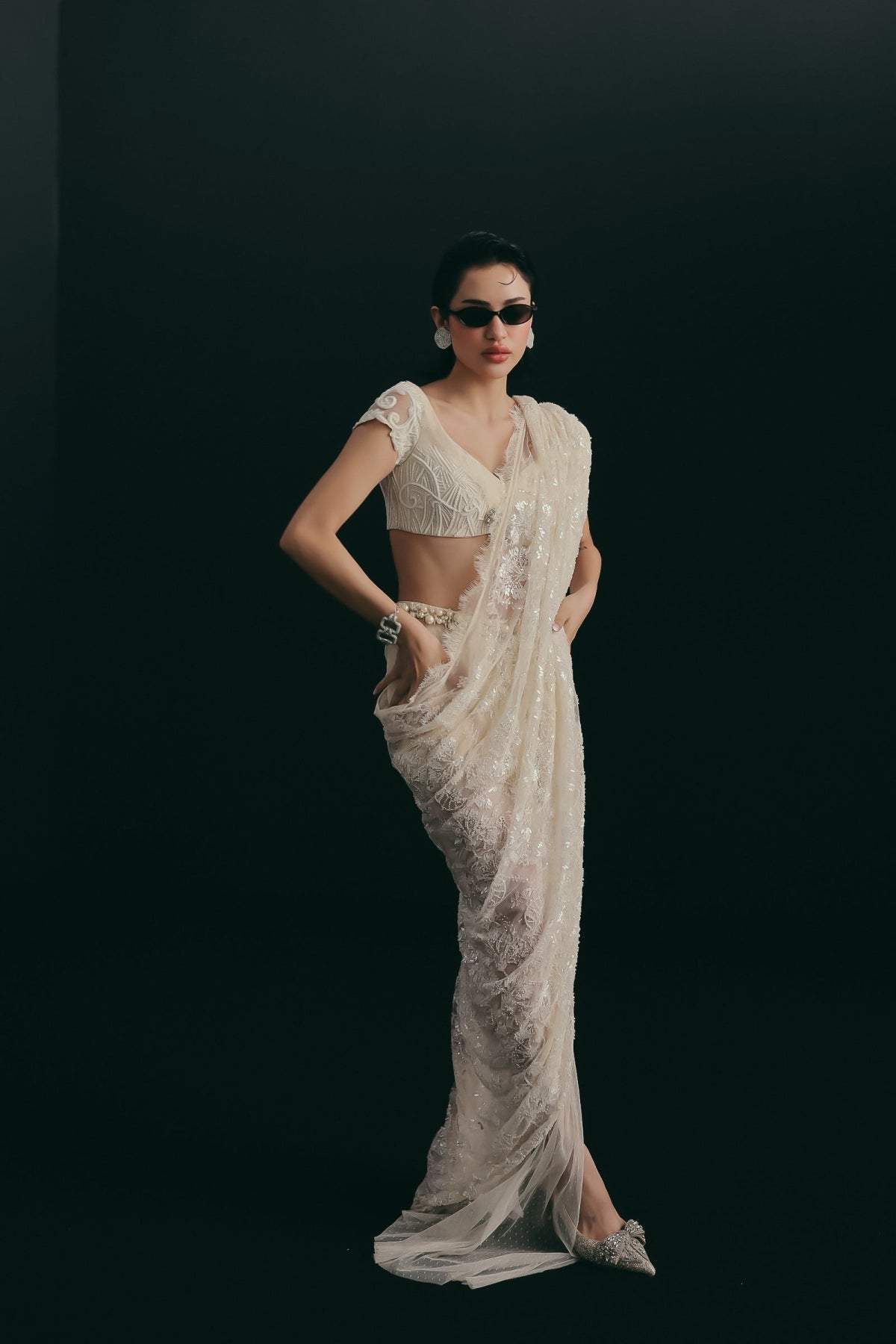 Tied with a bow Draped Sari