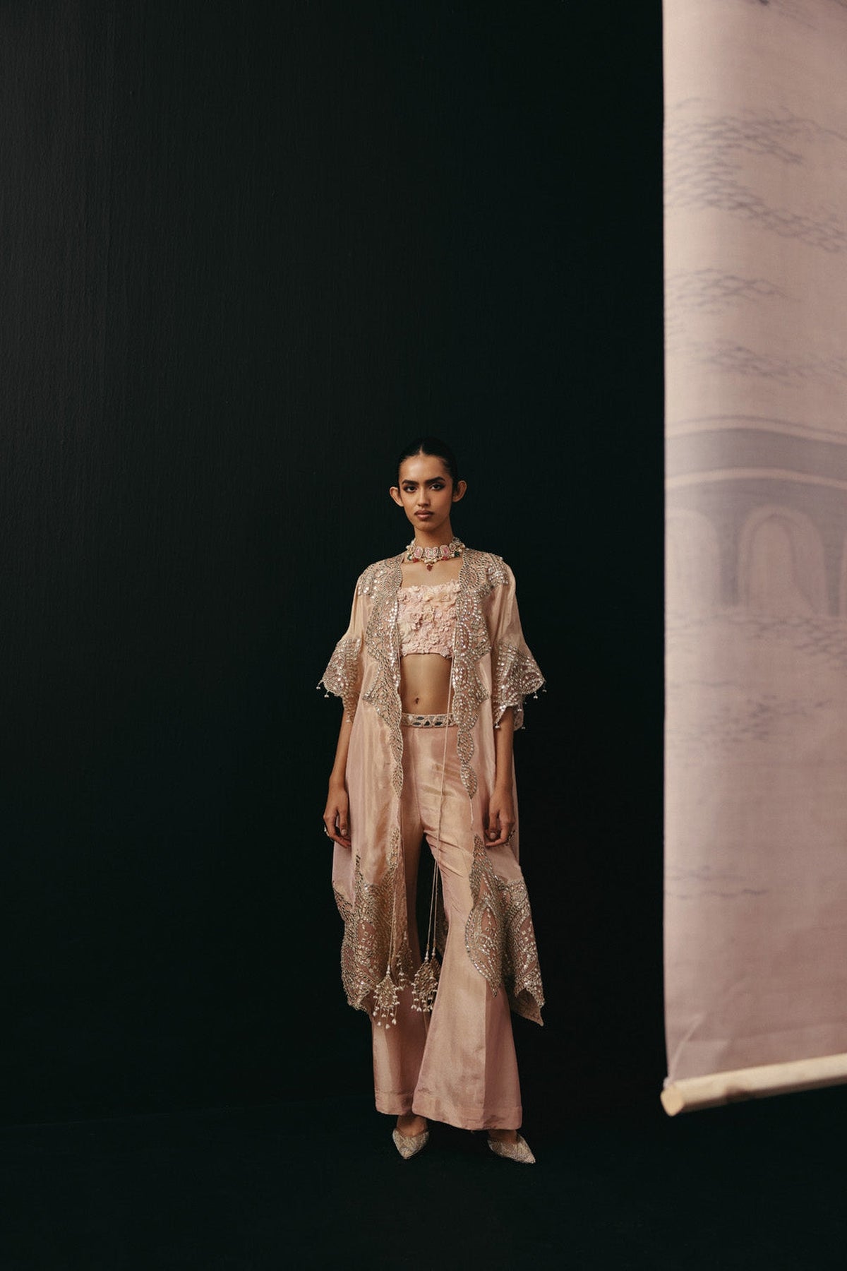 MIRROR EMBELLISHED PALAZZOS