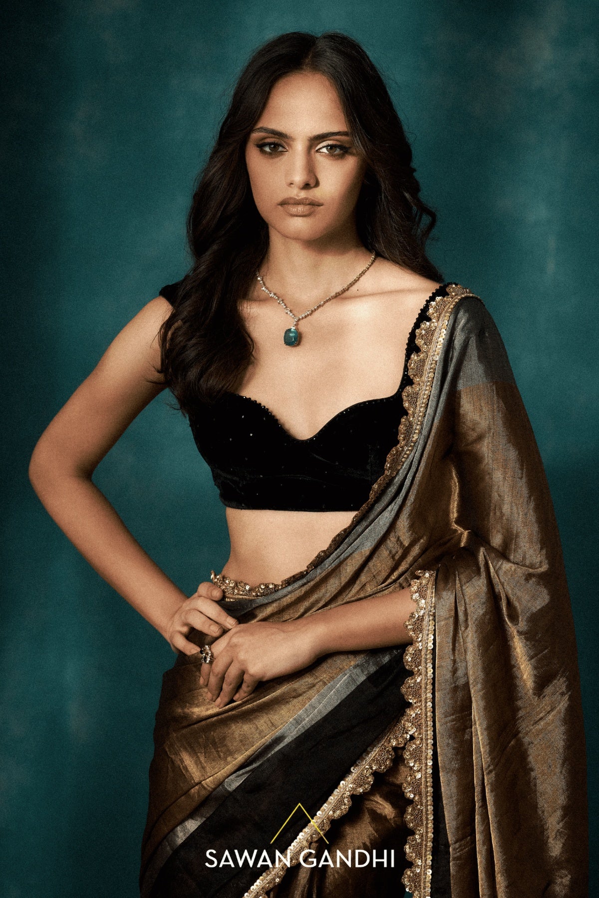 Tricolour tissue saree