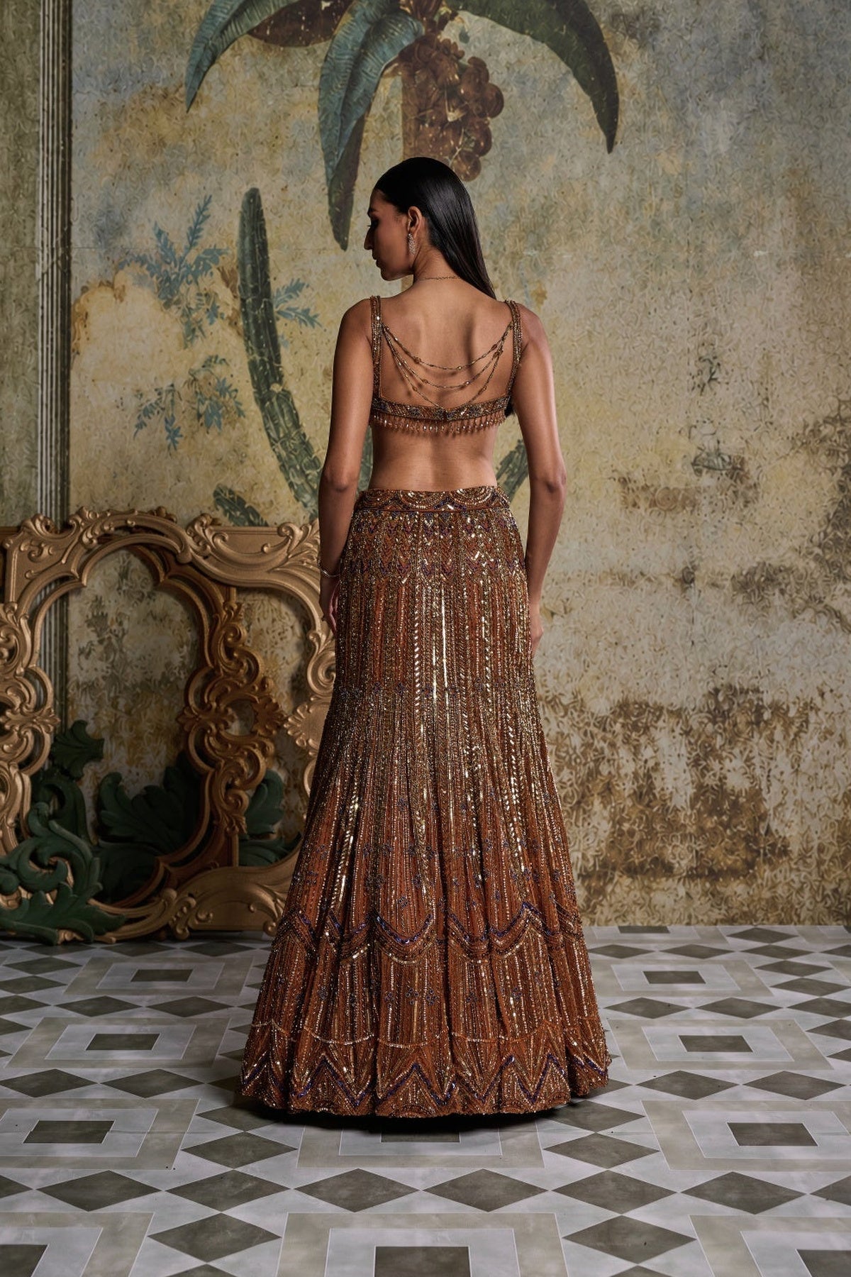 Burnt Orange Embellished Mermiad Set