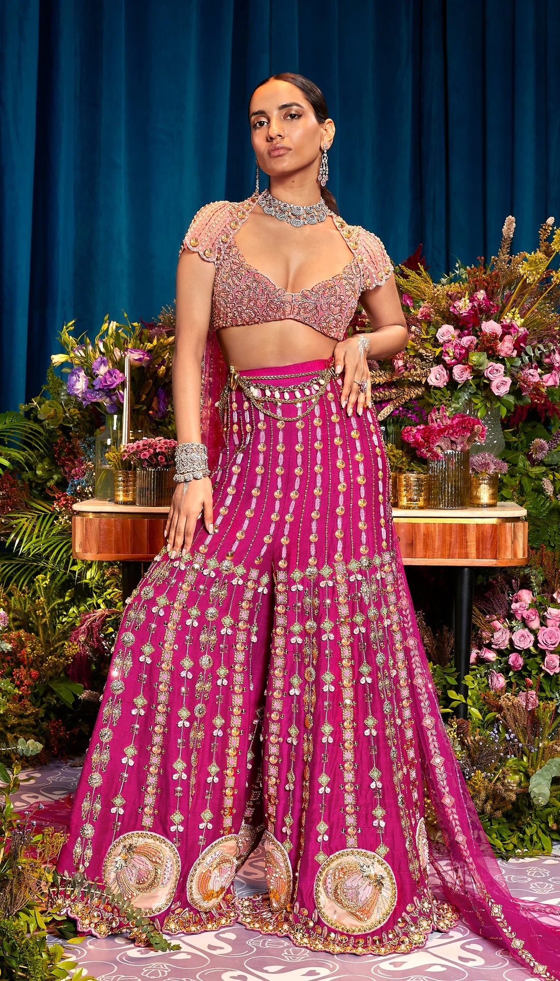 GEORGINA - MAGENTA SHARARA SET