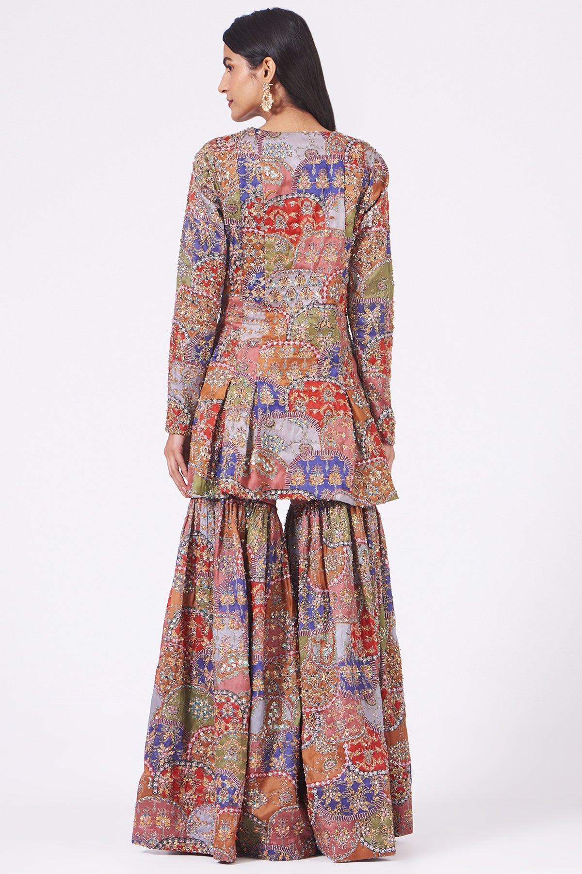 DEVINA - Peach Scallop Juna Sharara Set