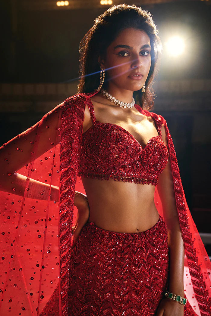 Red Leaf Lehenga