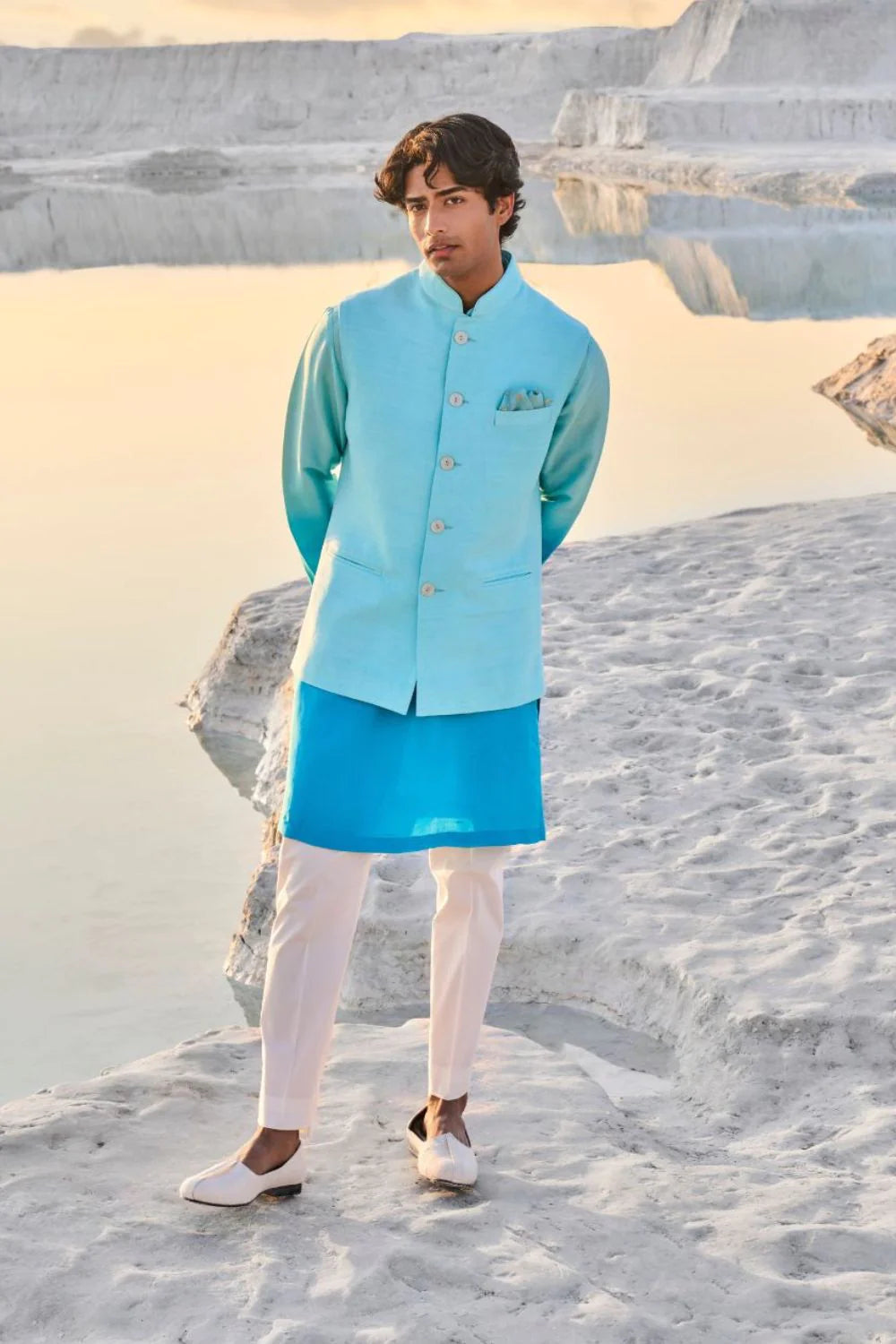 SG Turquoise Blue Bundi Set