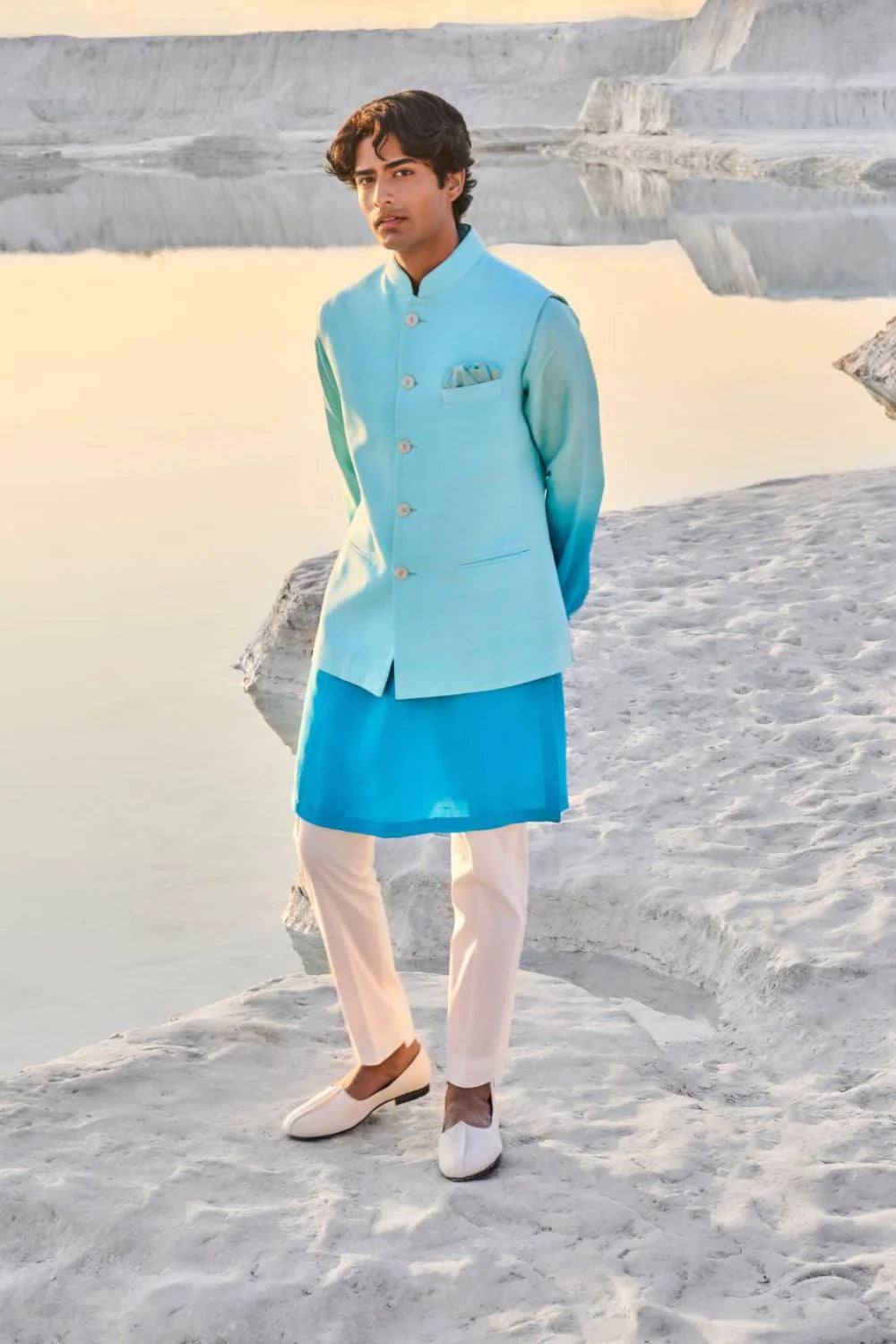 SG Turquoise Blue Bundi Set