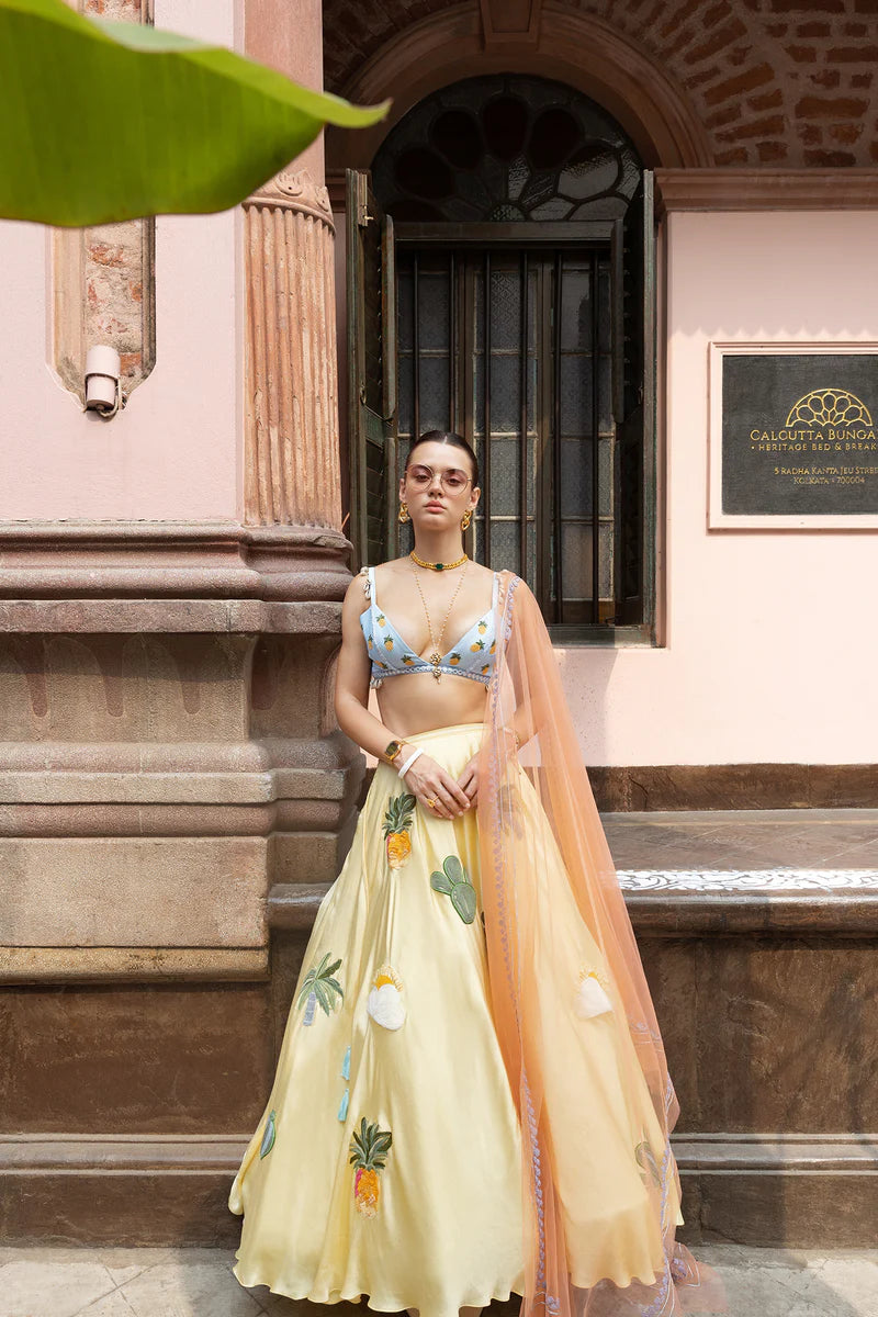 YOU AND ME ON A COCONUT ISLAND LEHENGA