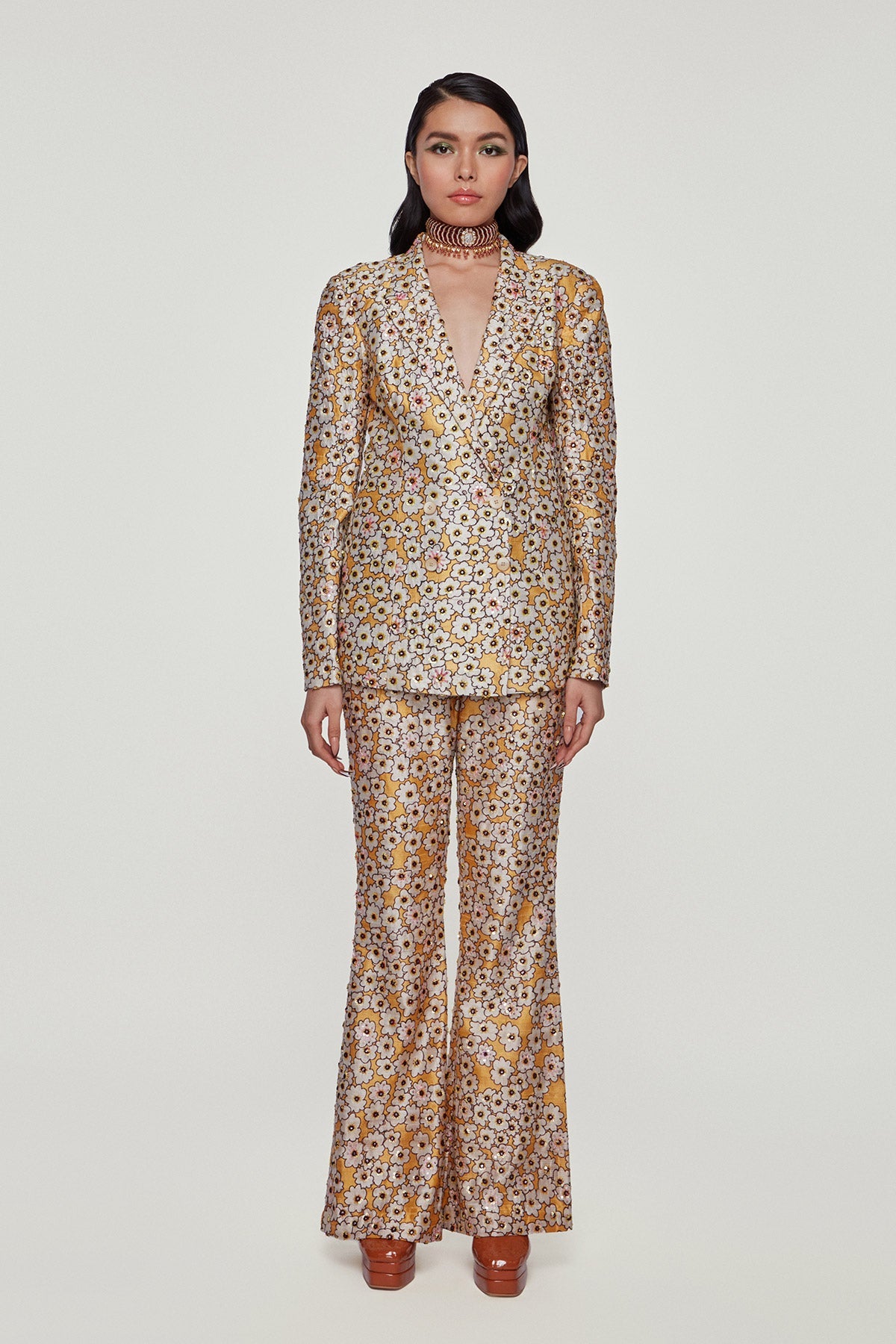 ANASTASIA - Divergence Yellow Printed and Embellished Pant Suit