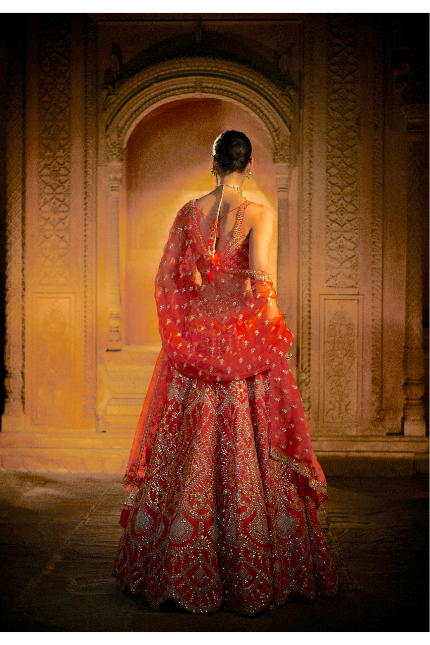 Burnt Orange Gota Patti Lehenga Set