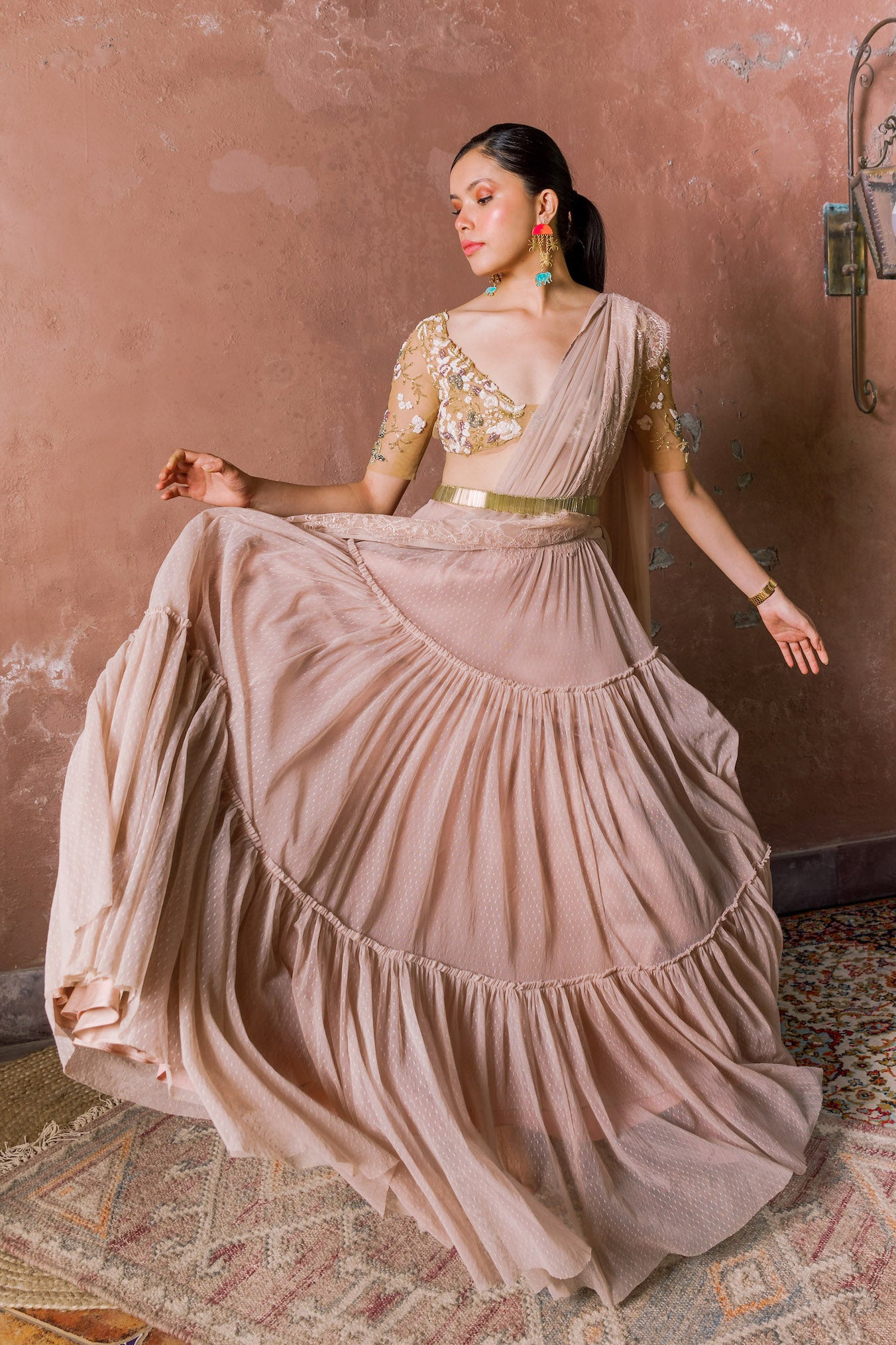 French rose, bohemian, tiered