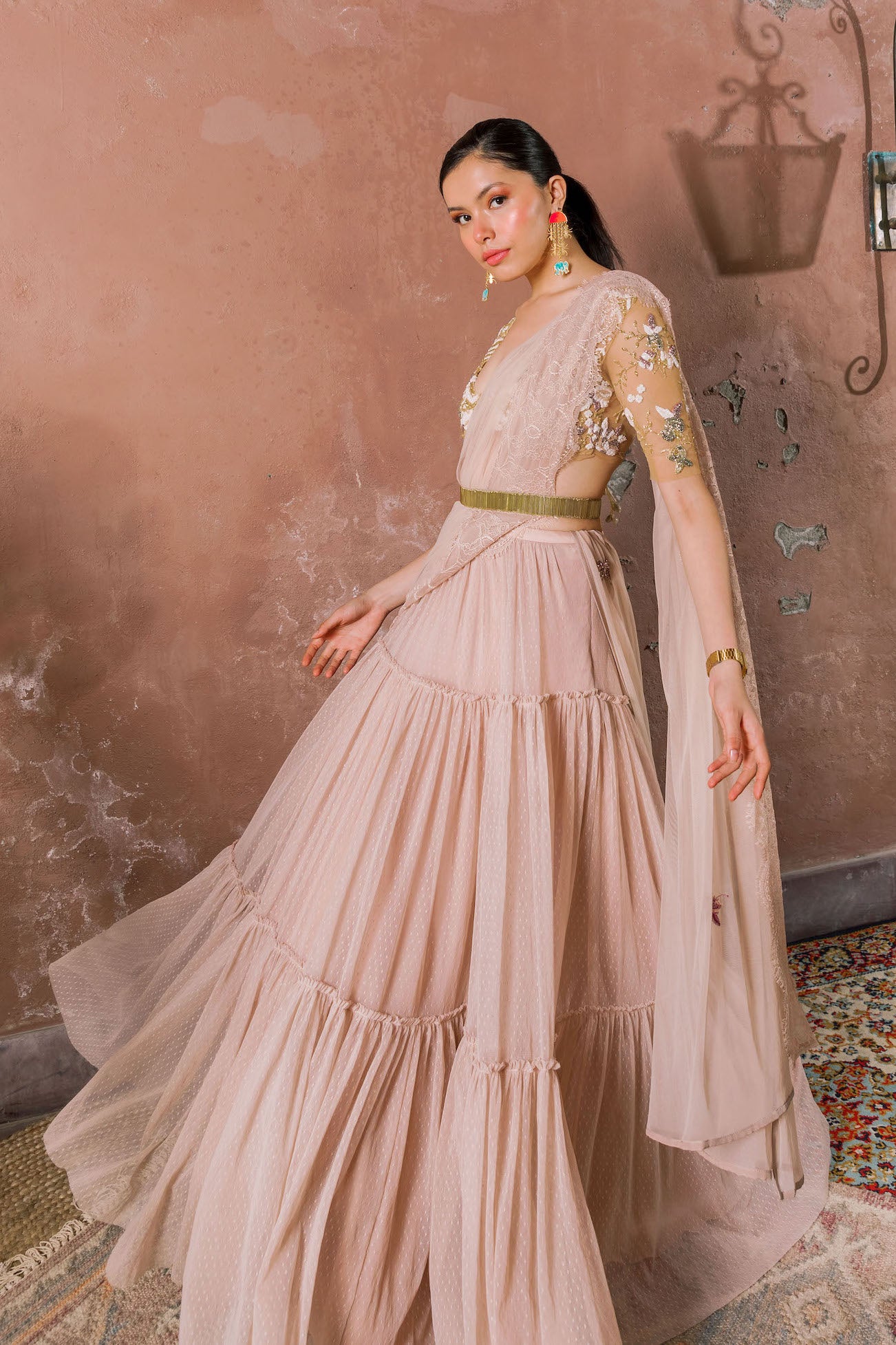 French rose, bohemian, tiered