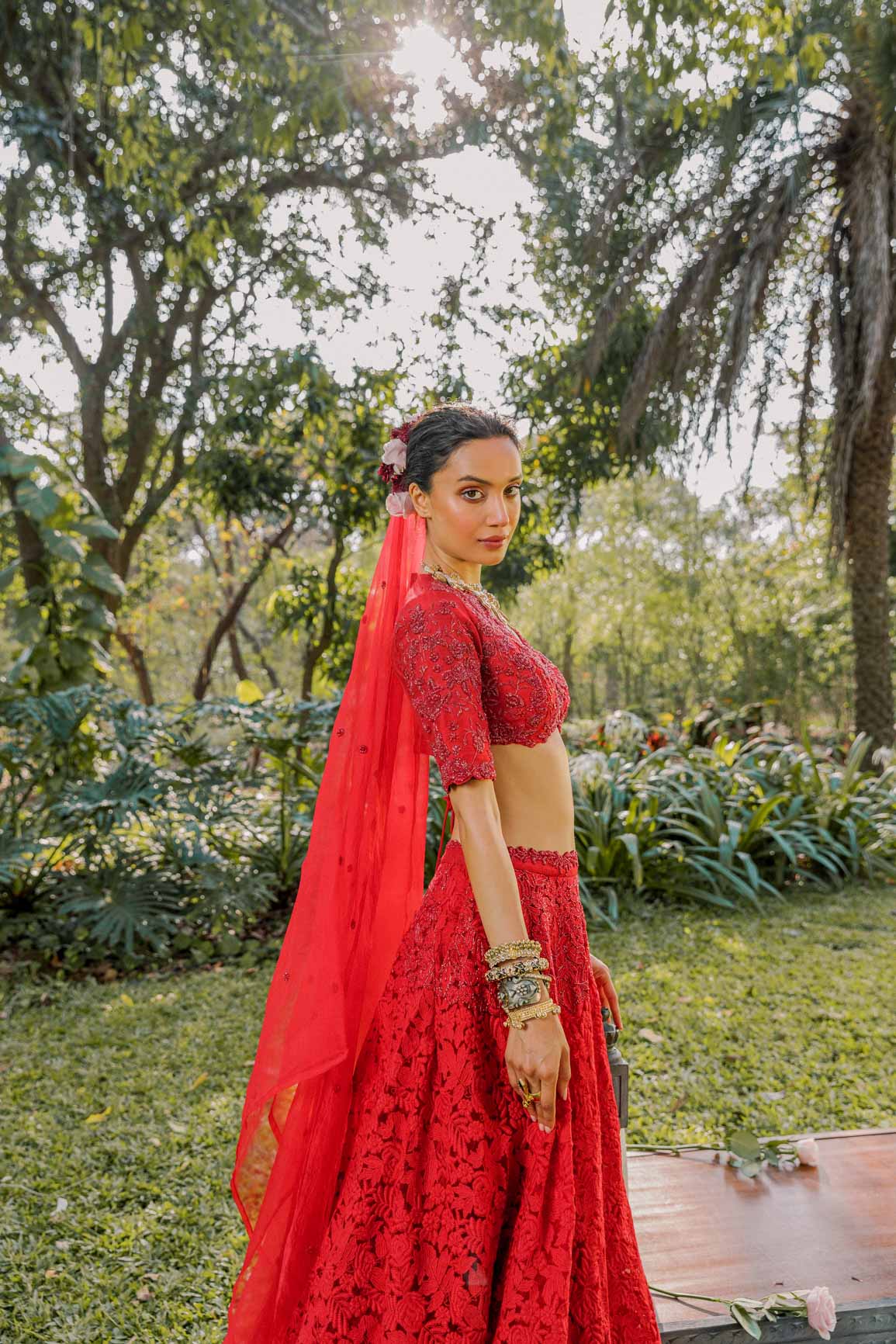 Red, bohemian, Frida, wildflower