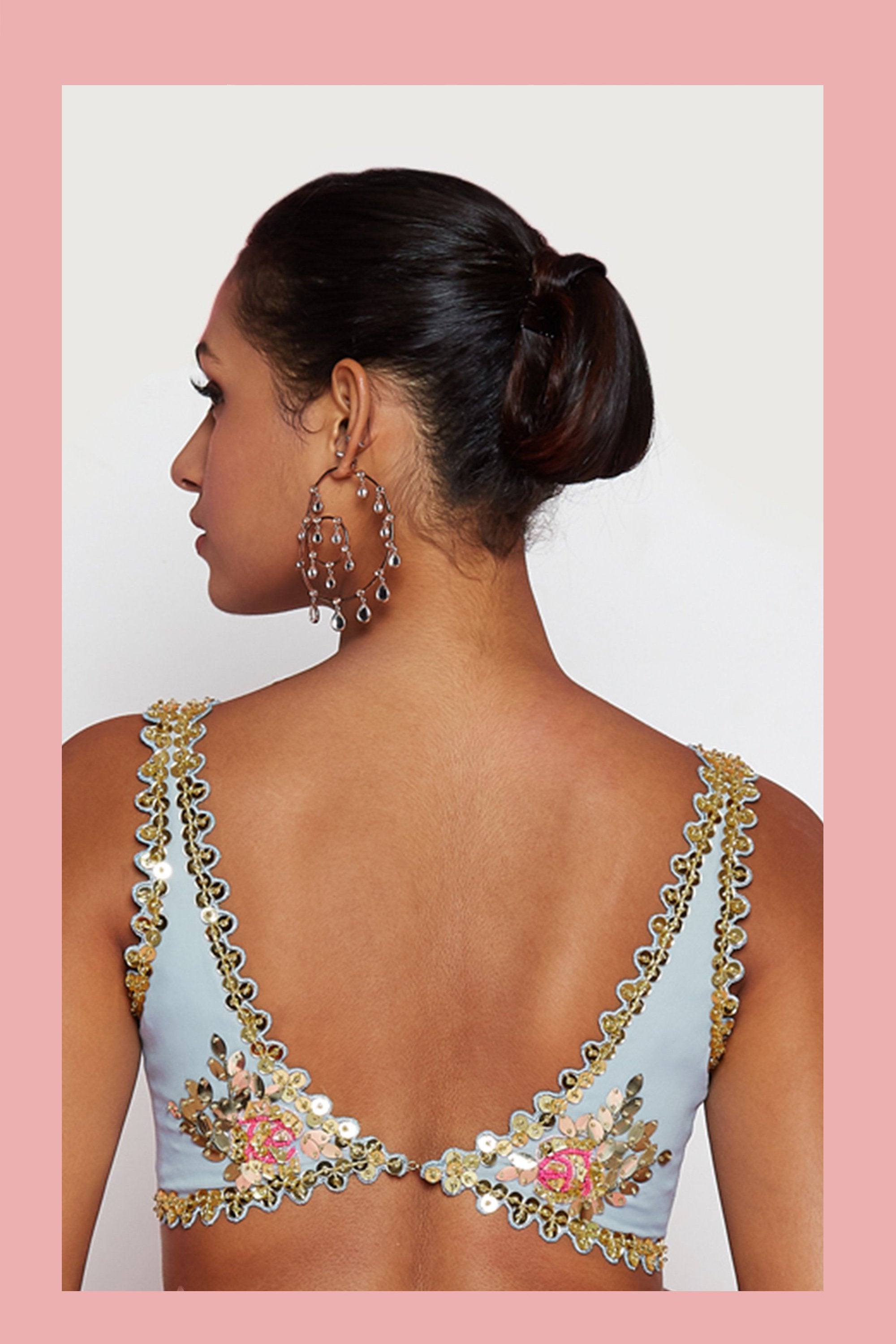 HEART CONFETTI’S - POWDER BLUE EMBELLISHED PRE-STITCHED SAREE SET