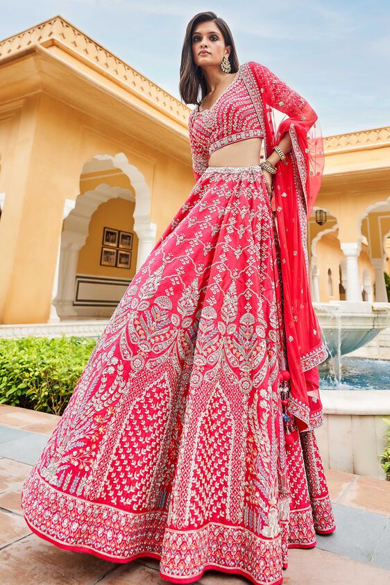 MYTHILI LEHENGA SET-BERRY SORBET