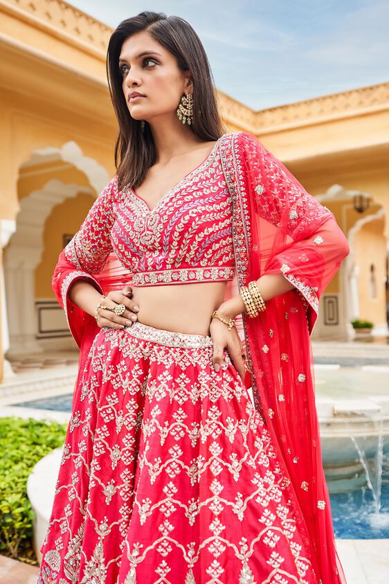 MYTHILI LEHENGA SET-BERRY SORBET