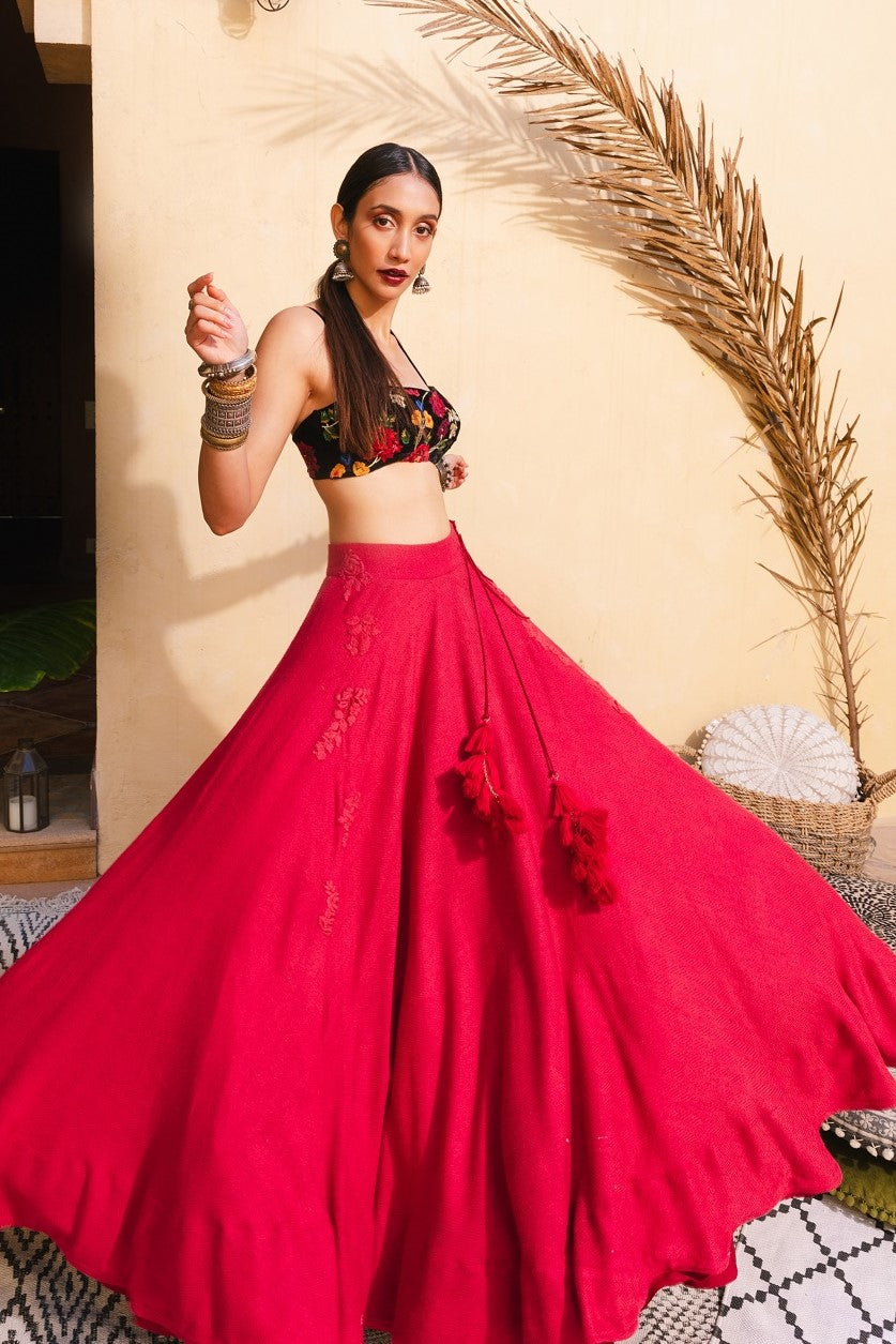 Bohemian floral Lehenga