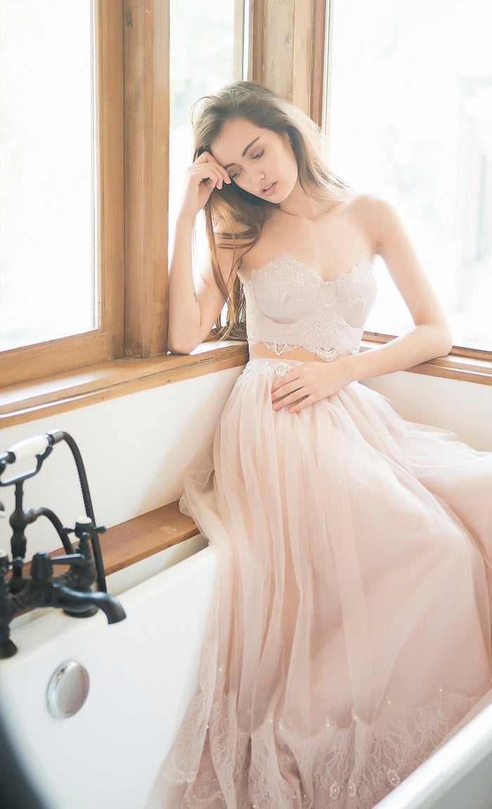 Barely Lilac Bralette and skirt set