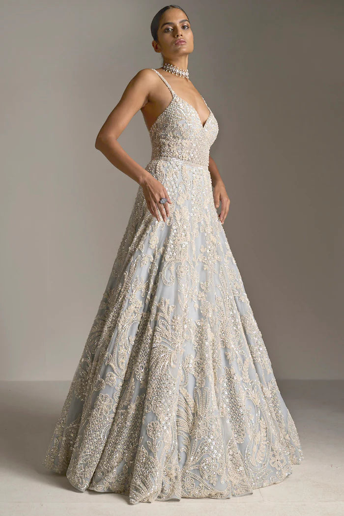 Ice Blue Pearl Gown