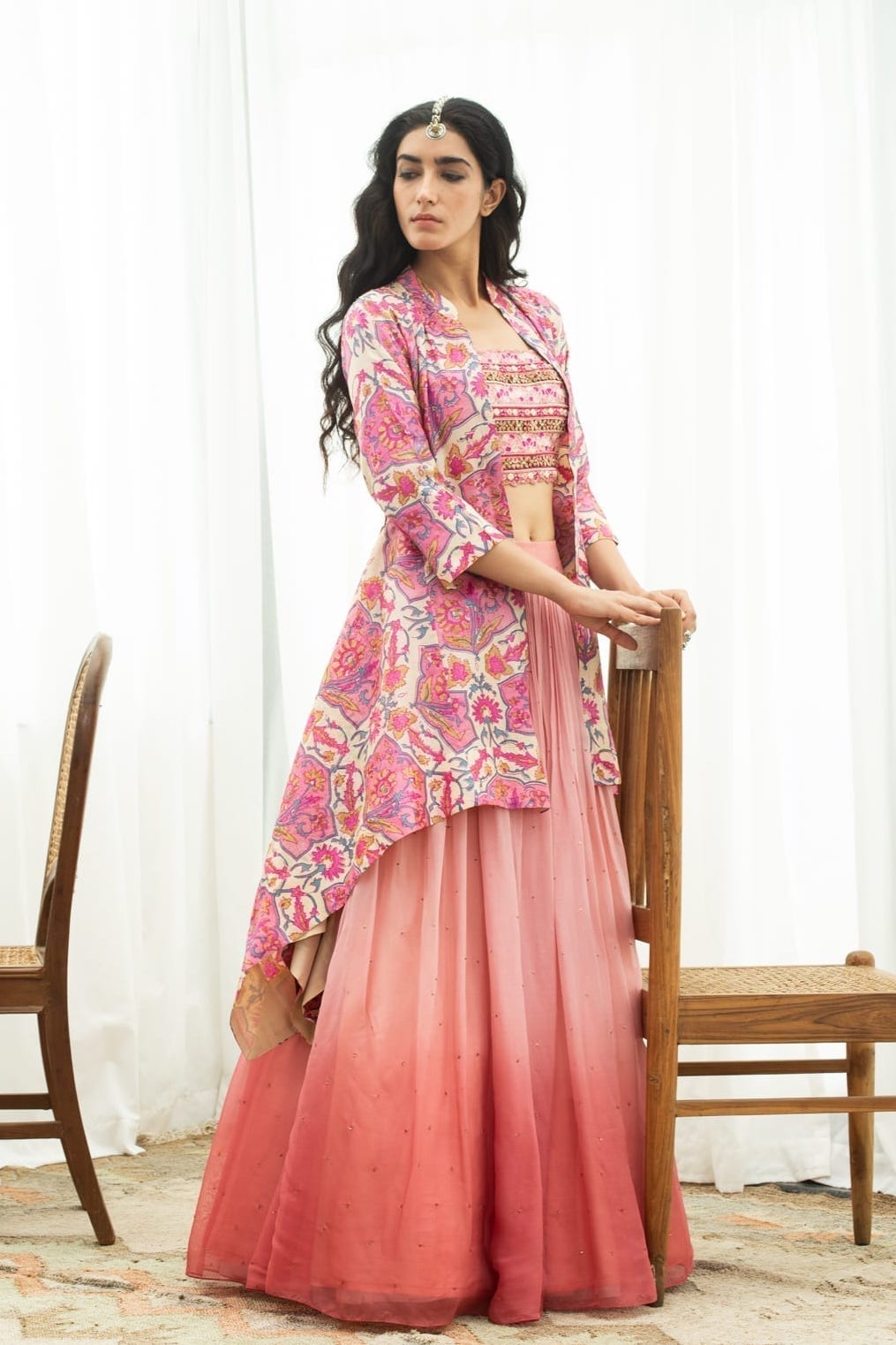 Pink Lehenga & Jacket Set