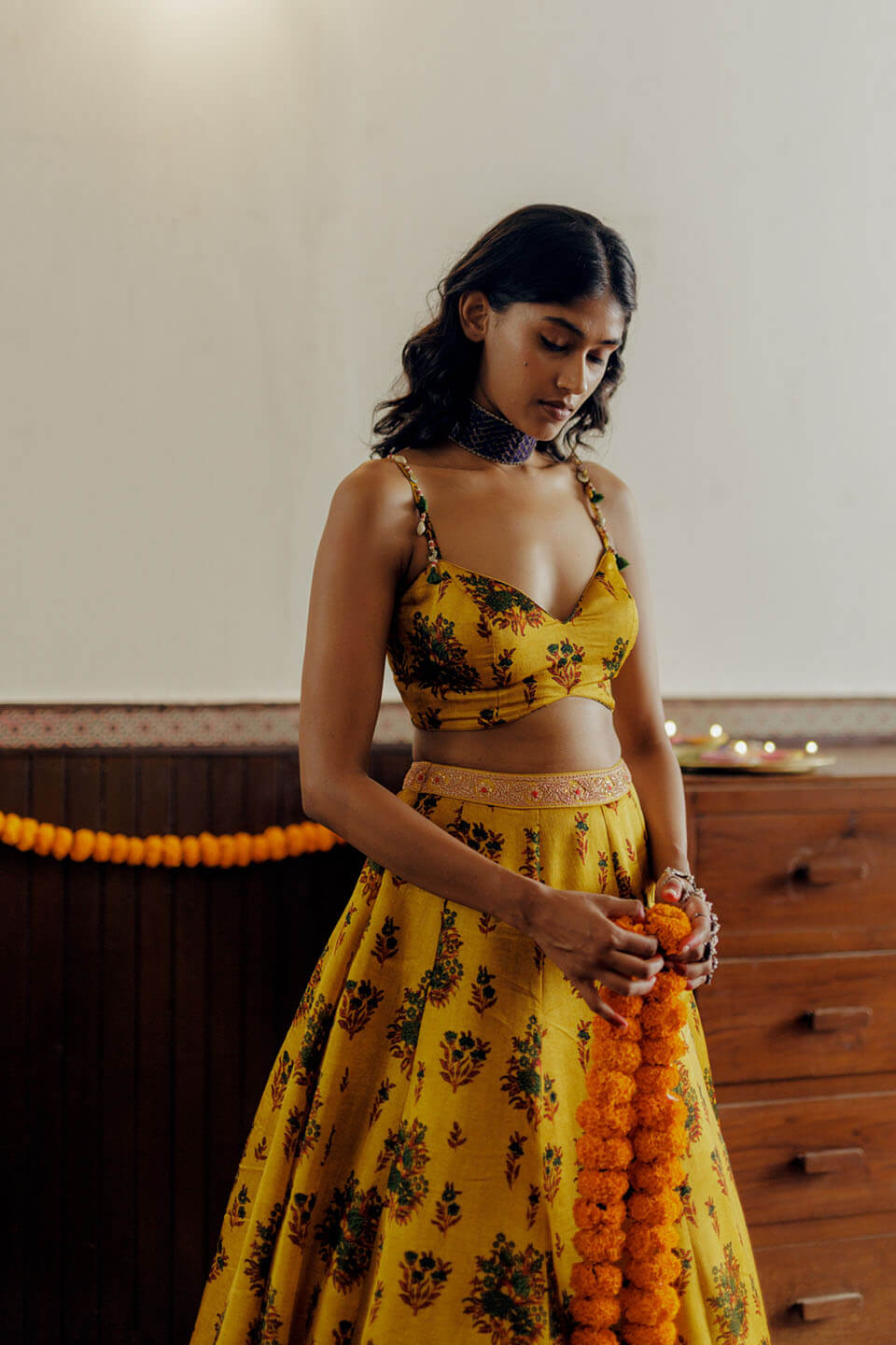 Mustard Mughal Lehenga