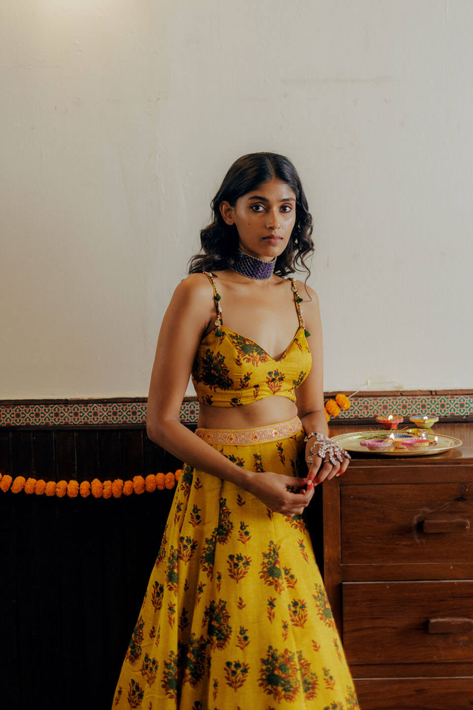 Mustard Mughal Lehenga