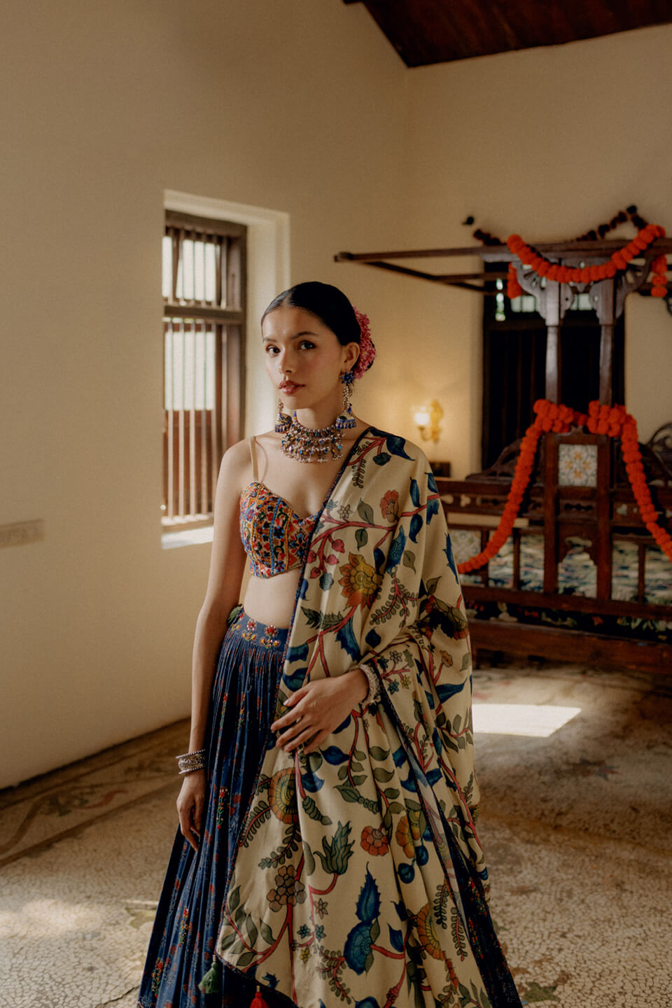 Ajrakh & Kalamkari Lehenga