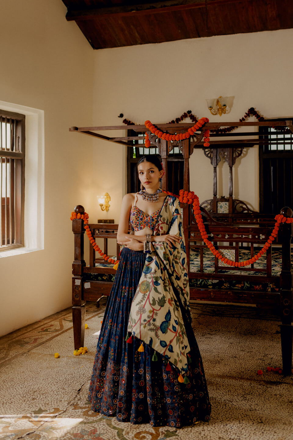 Ajrakh & Kalamkari Lehenga