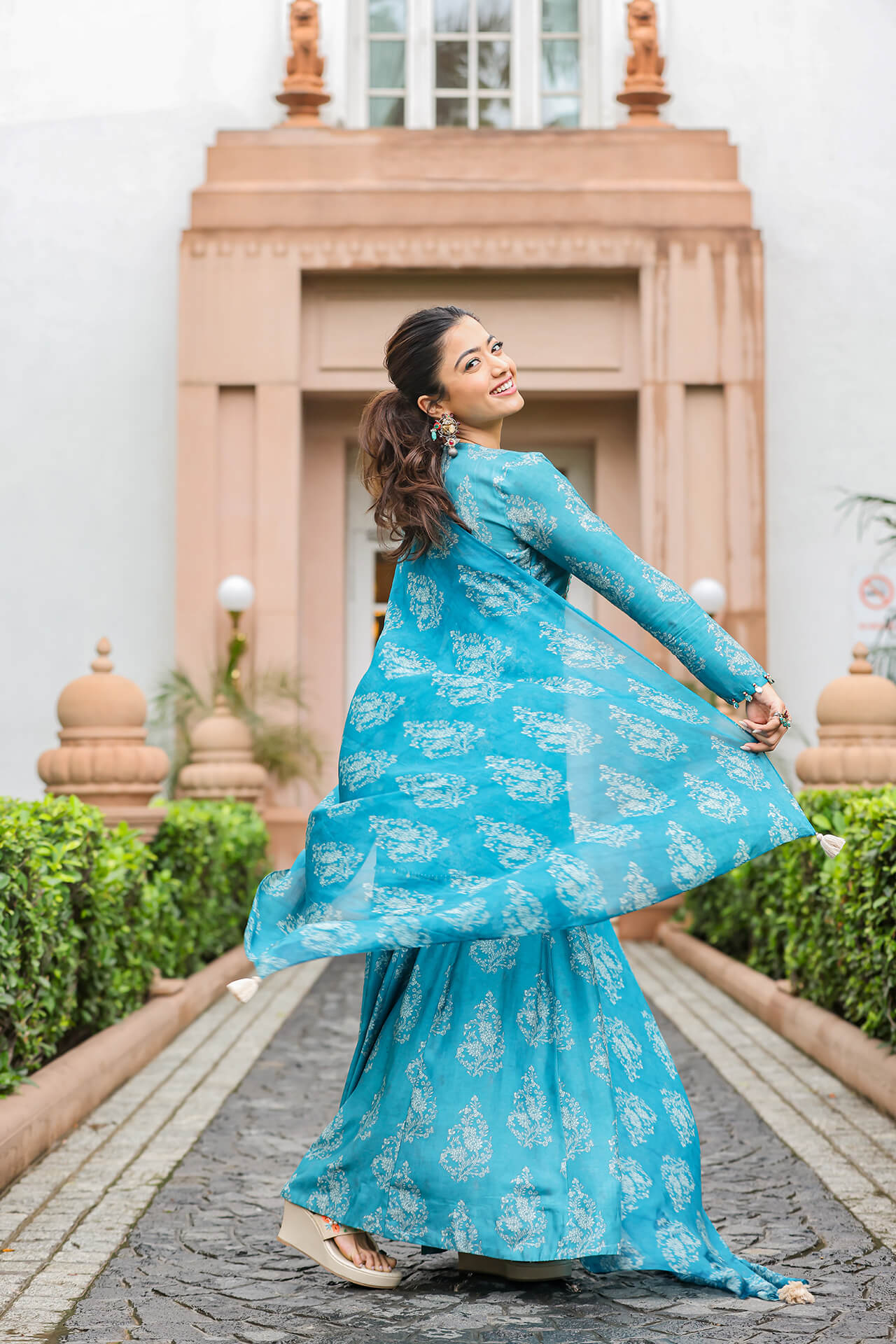 Blue Nandi Kurta Sharara with Duppata