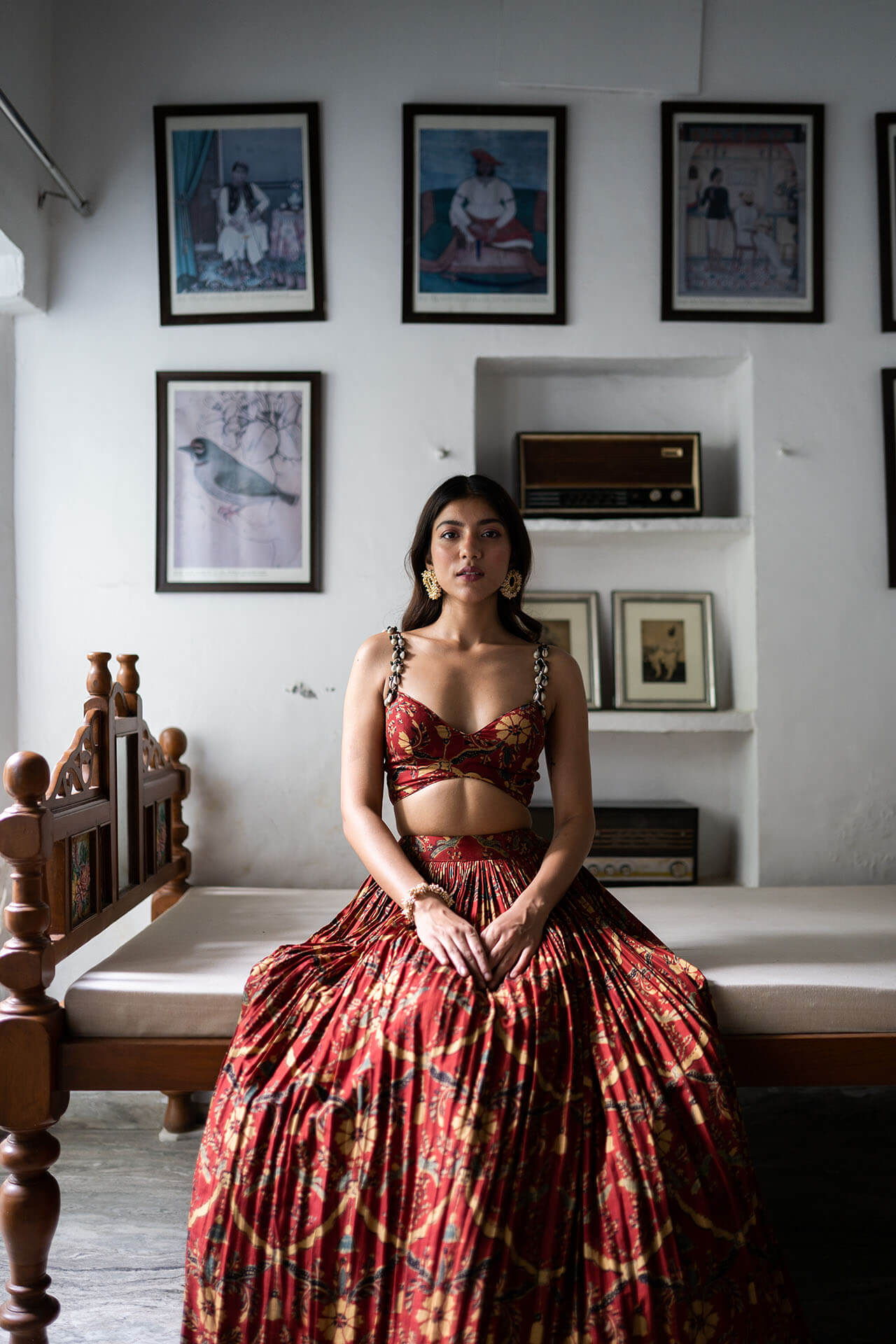 Red Silk Coord Lehenga Set