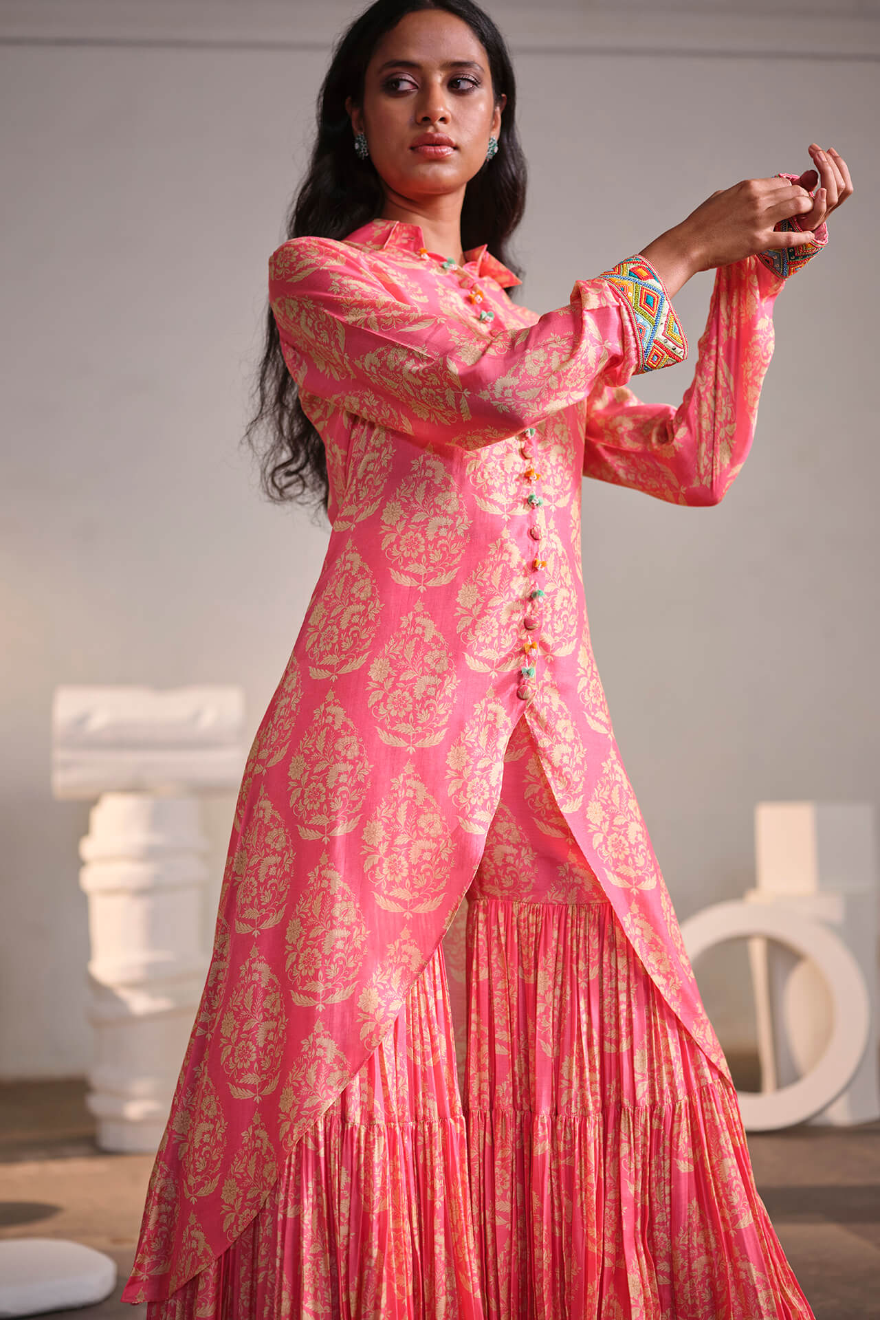 Pink Rose Sharara Coord Set Custom / Tall