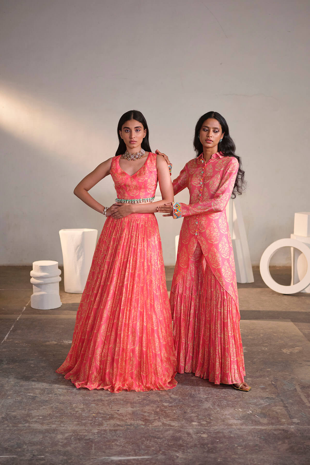 Pink Rose Sharara Coord Set