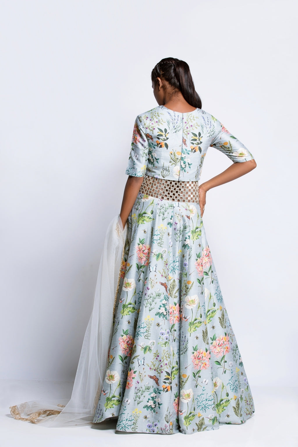 The Aqua Printed Lehenga