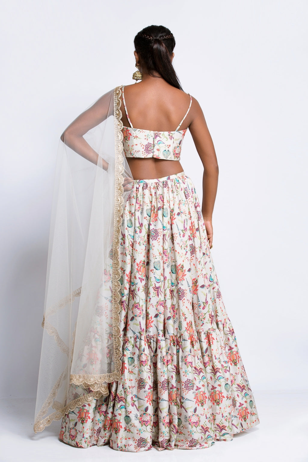 The Khaki Chidya Print Lehenga