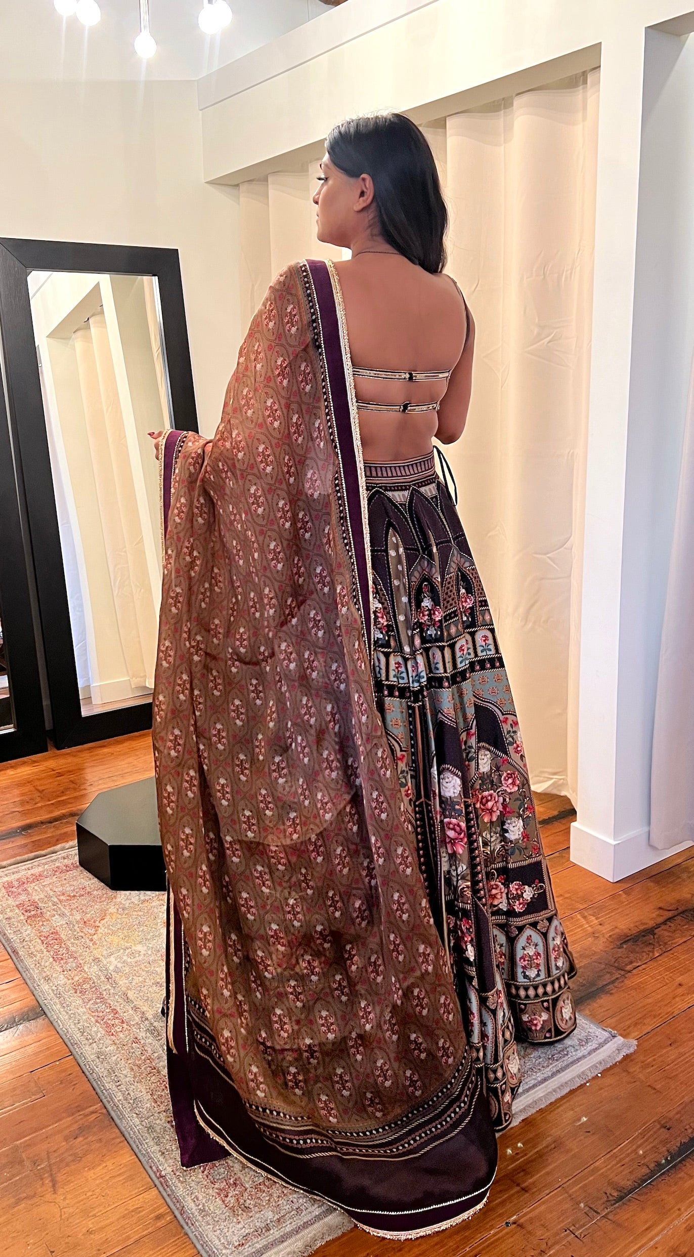 FSP BROWN DIGITAL PRINT LEHENGA SET