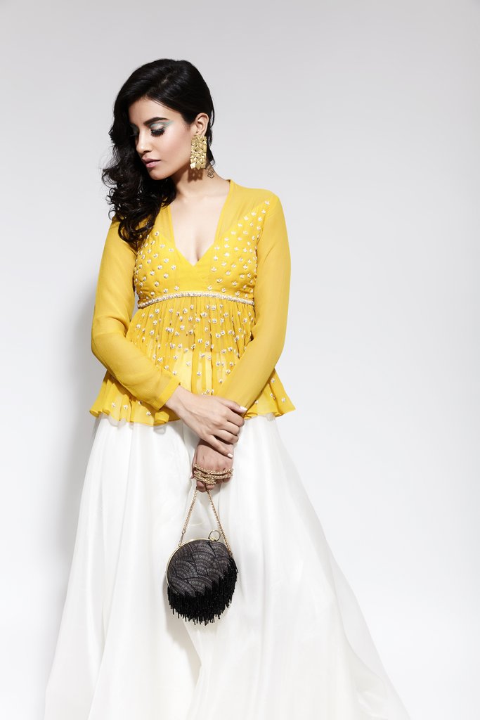 Embellished Peplum with Sharara