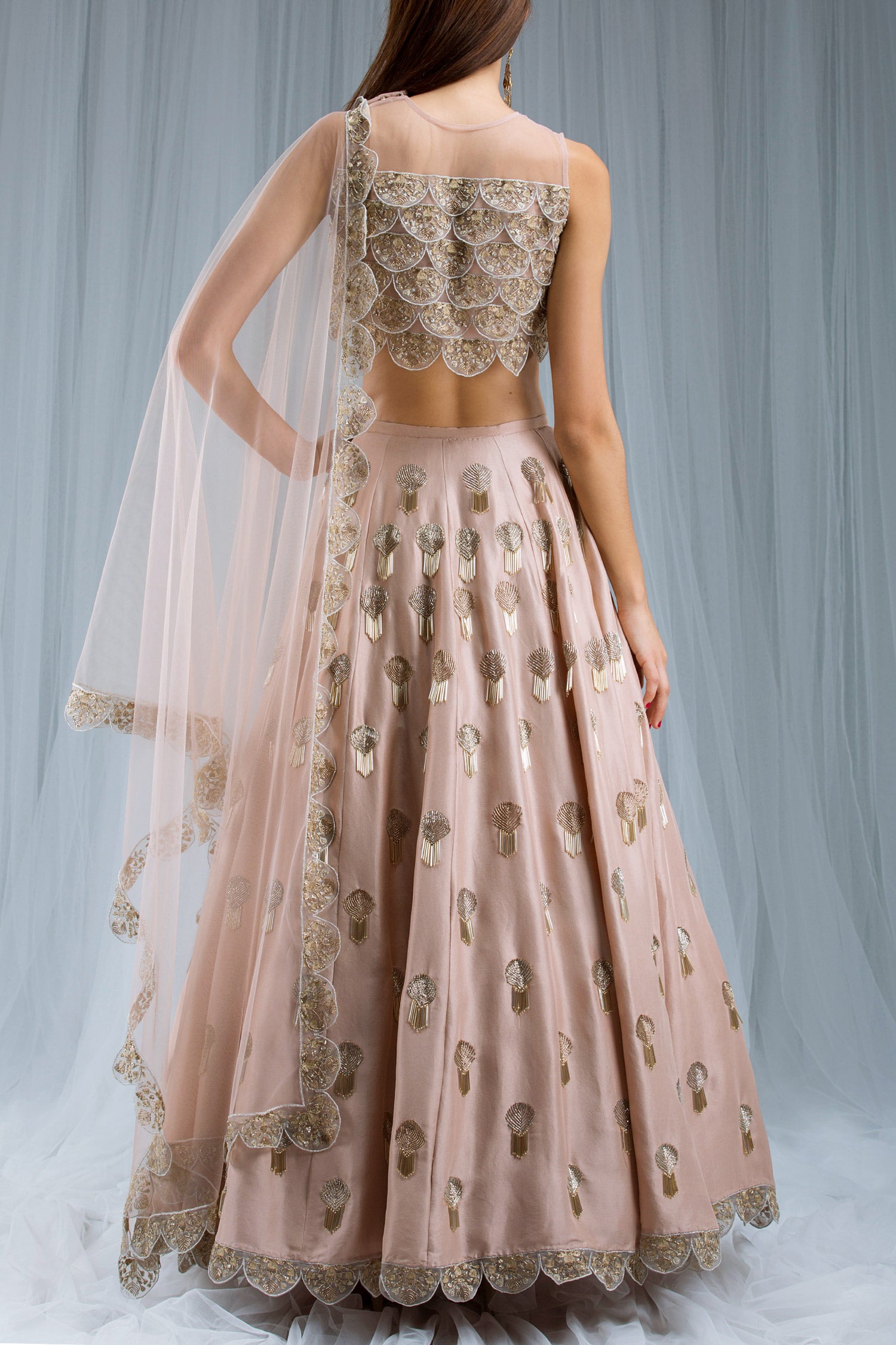 Rose Pink Embroidered Lehenga
