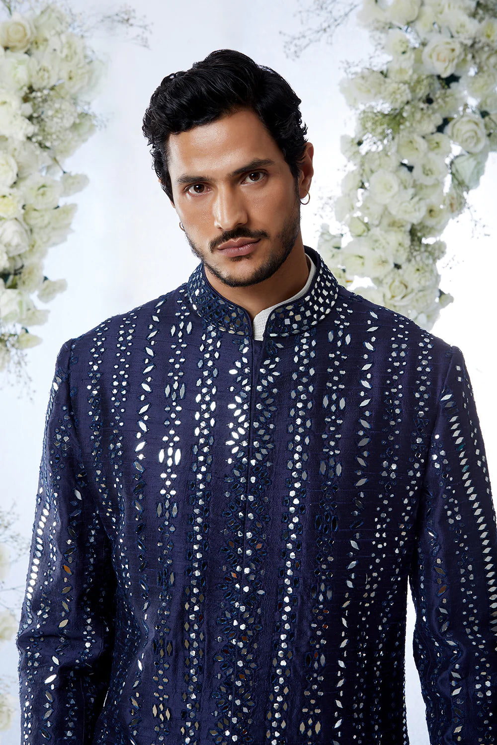 SG Midnight Mirror Work Sherwani Set