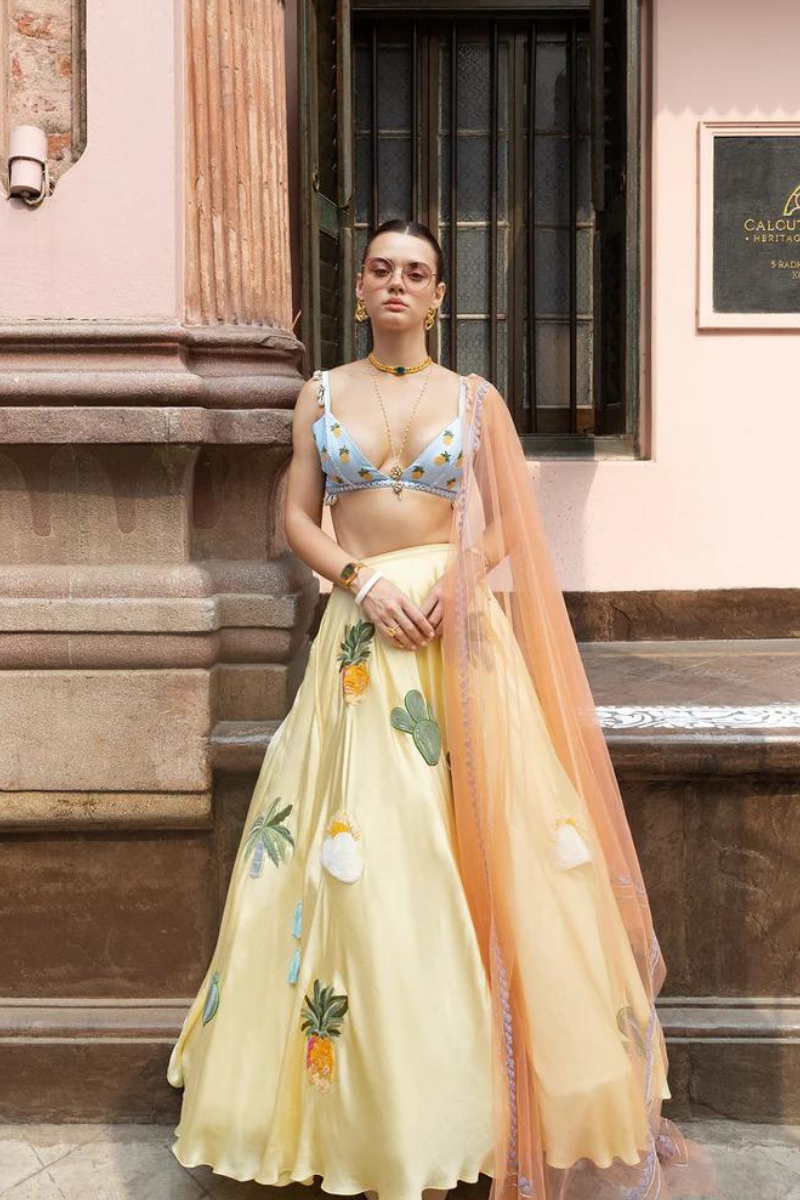 YOU AND ME ON A COCONUT ISLAND LEHENGA