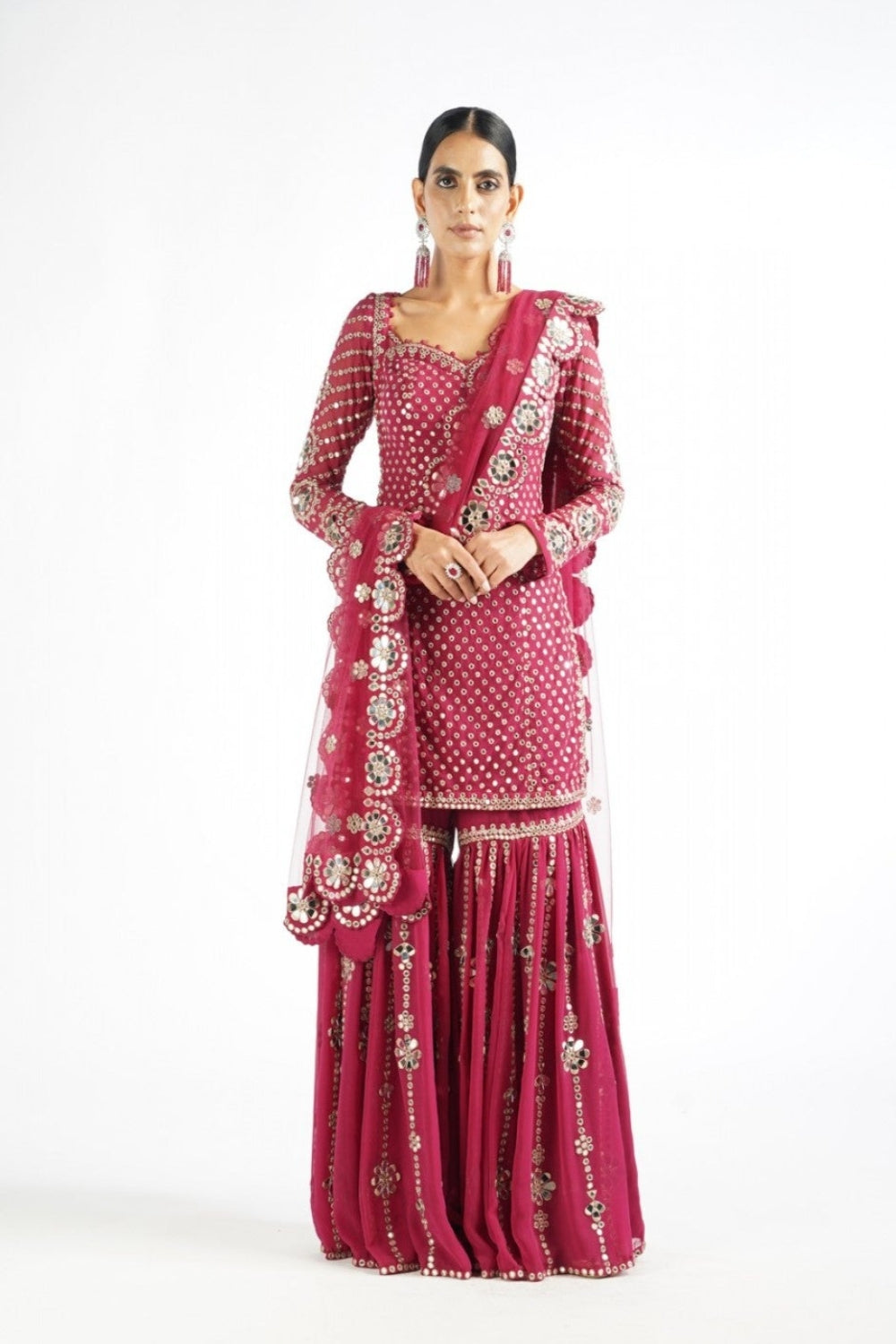 Mellow Wine Sharara Set