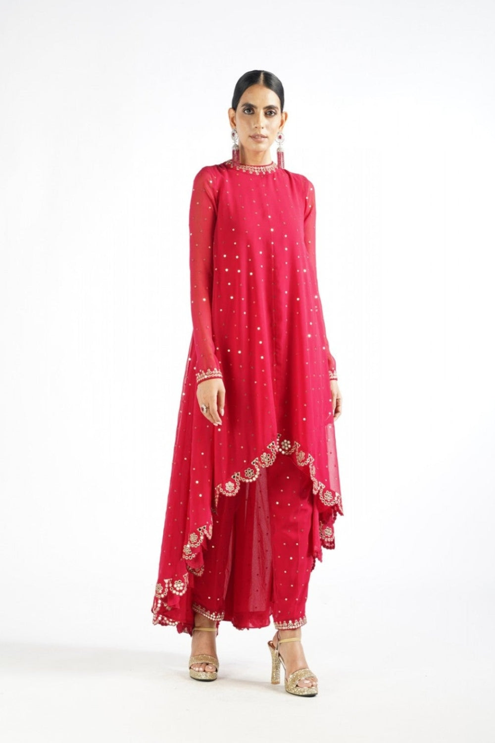 Crimson Red Pant Kurta Set