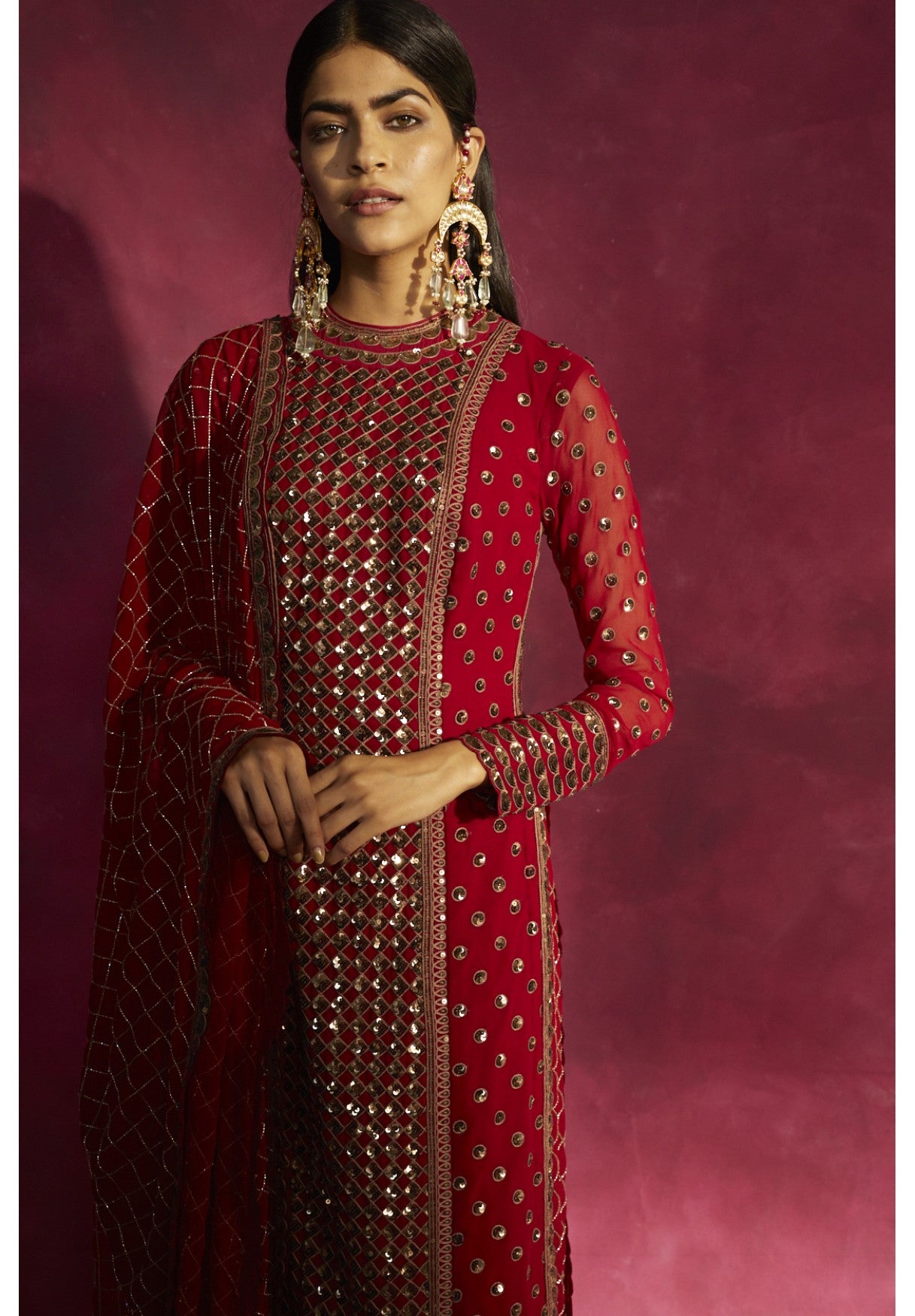 Deep Red Kurta Set