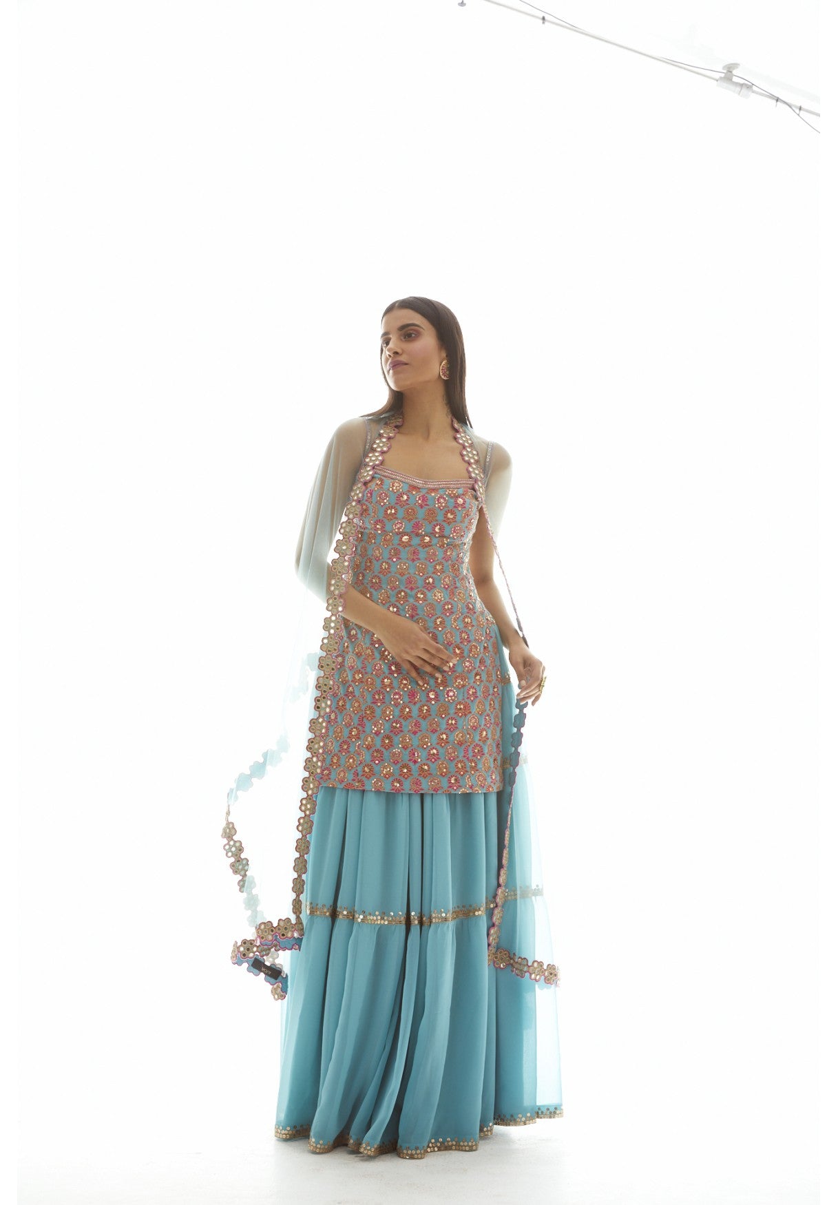 Mughal Boota Kurta Sharara Set