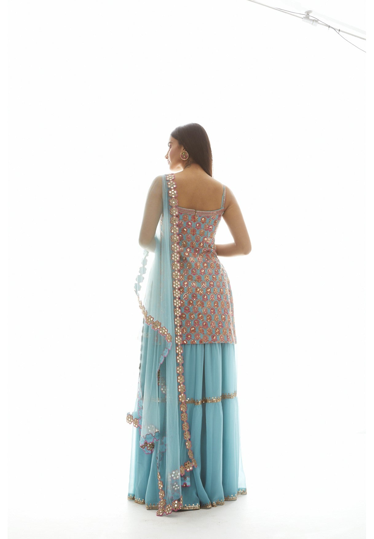 Mughal Boota Kurta Sharara Set