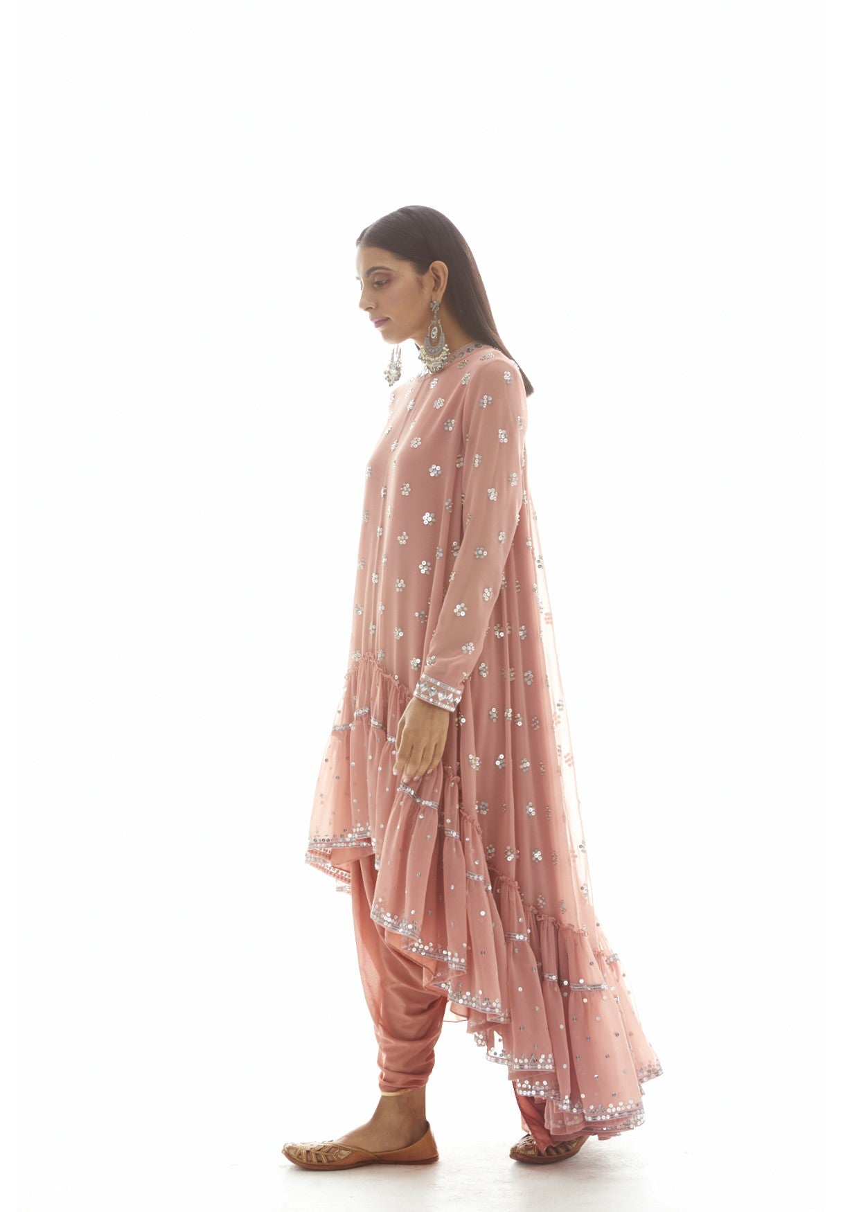 Dusty Rose High Low Kurta Set