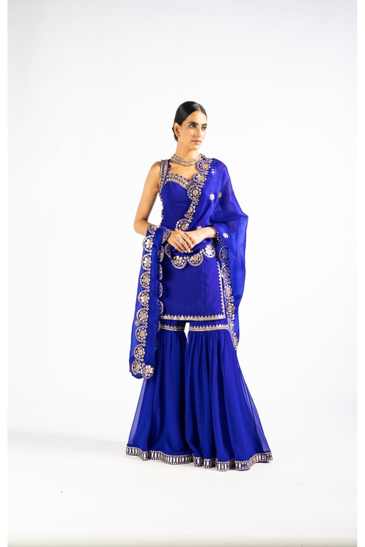 Royal Blue Georgette Sharara